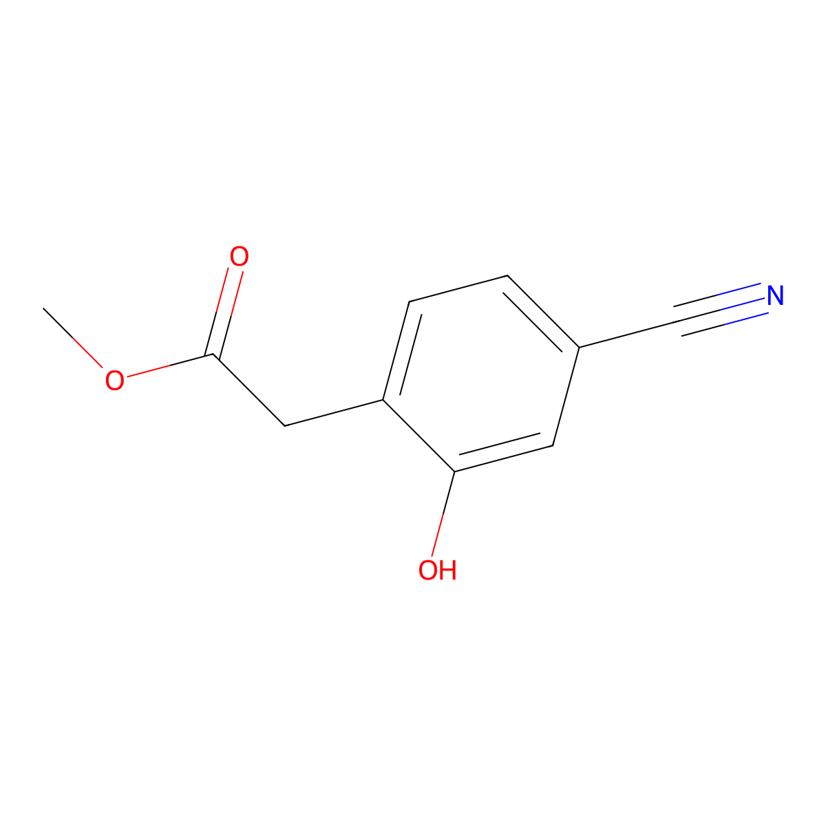 Methyl 2-(4-cyano-2-hydroxyphenyl)acetate molecular structure, CAS 1261649-42-6