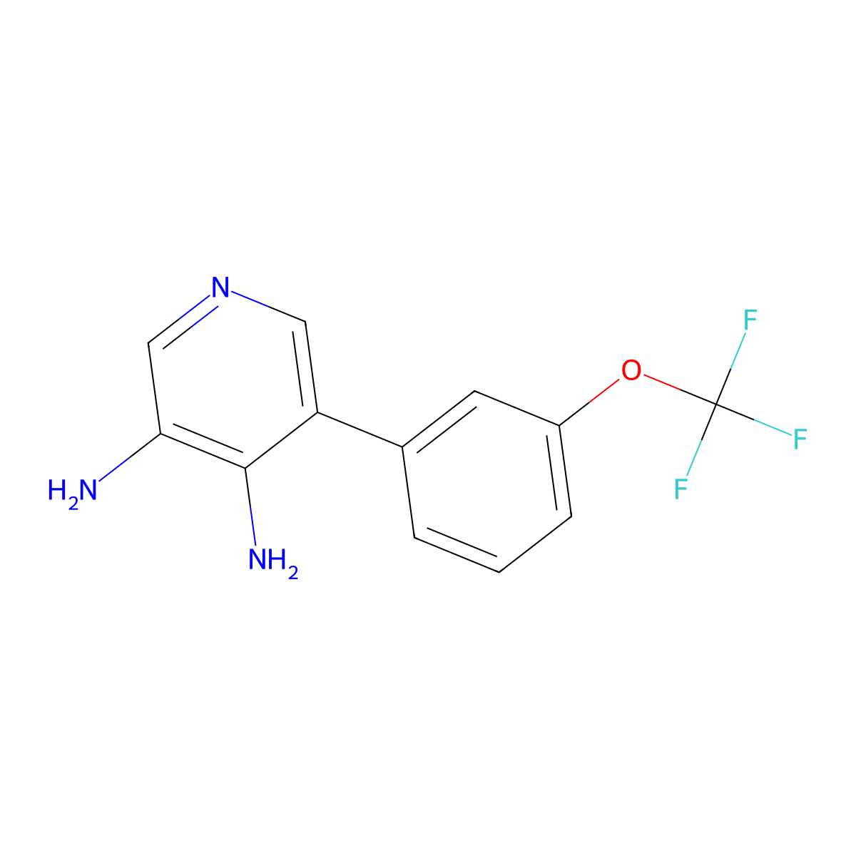 5-(3-(Trifluoromethoxy)phenyl)pyridine-3,4-diamine molecular structure, CAS 1261649-46-0