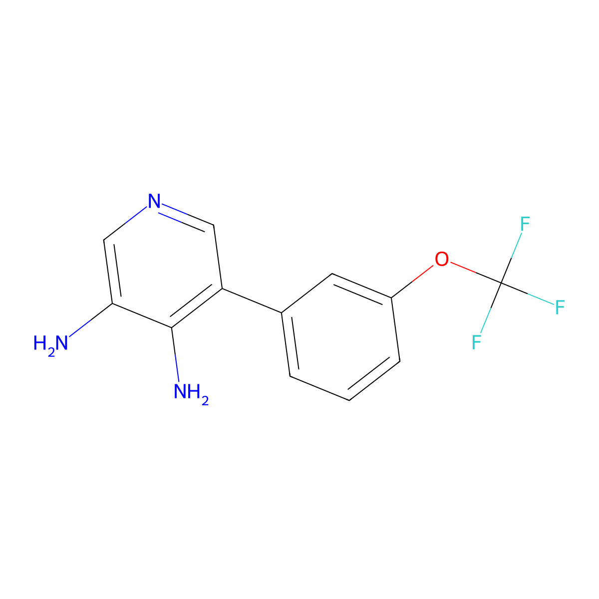 5-(3-(Trifluoromethoxy)phenyl)pyridine-3,4-diamine molecular structure, CAS 1261649-46-0