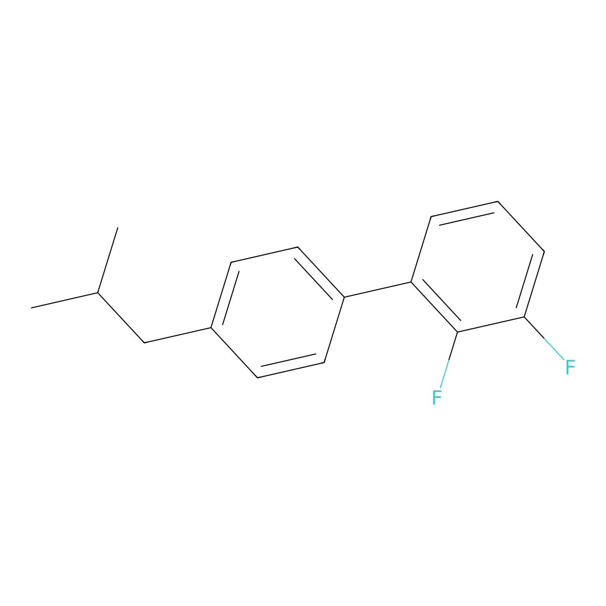 2,3-Difluoro-4'-(2-methylpropyl)-1,1'-biphenyl molecular structure, CAS 1261649-94-8