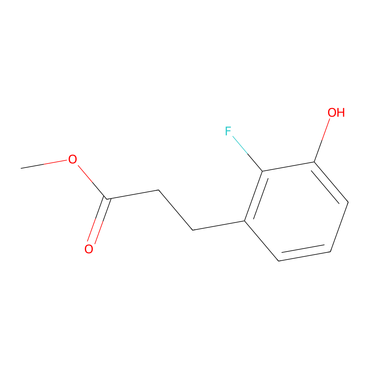 Methyl 3-(2-fluoro-3-hydroxyphenyl)propanoate molecular structure, CAS 1261649-99-3