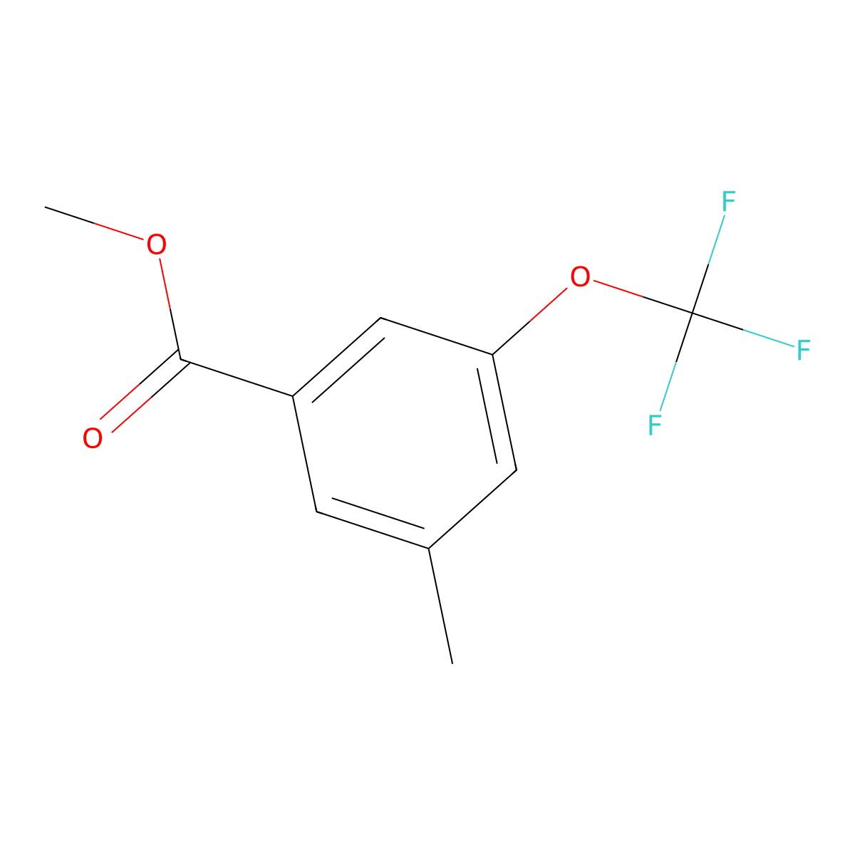 Methyl 3-methyl-5-(trifluoromethoxy)benzoate molecular structure, CAS 1261650-22-9