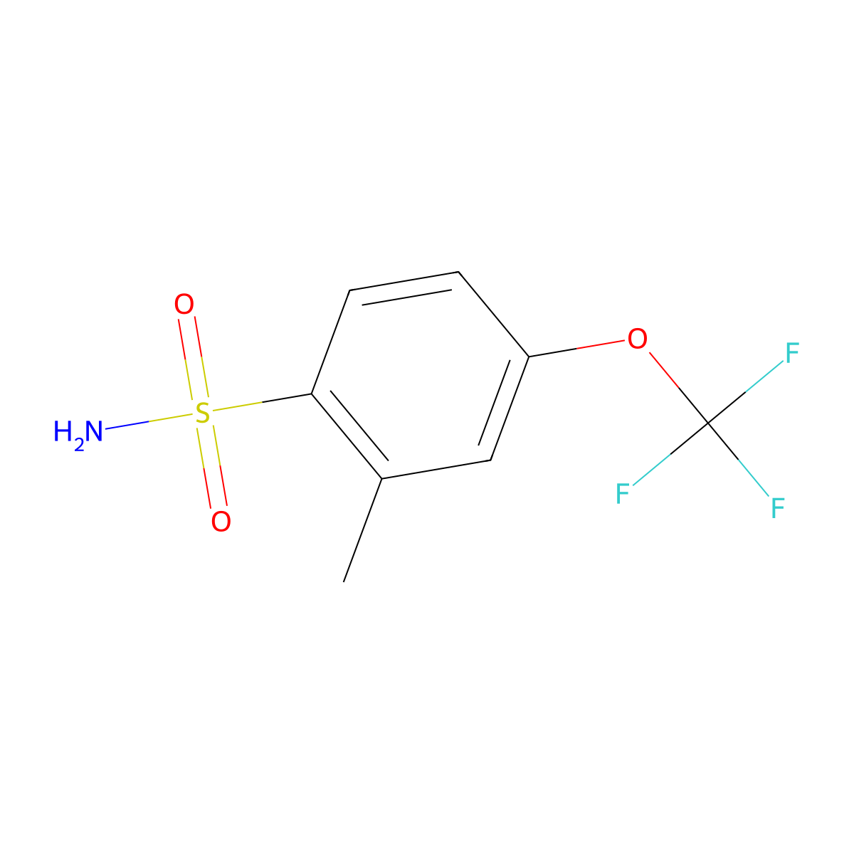 2-Methyl-4-(trifluoromethoxy)benzene-1-sulfonamide molecular structure, CAS 1261650-36-5