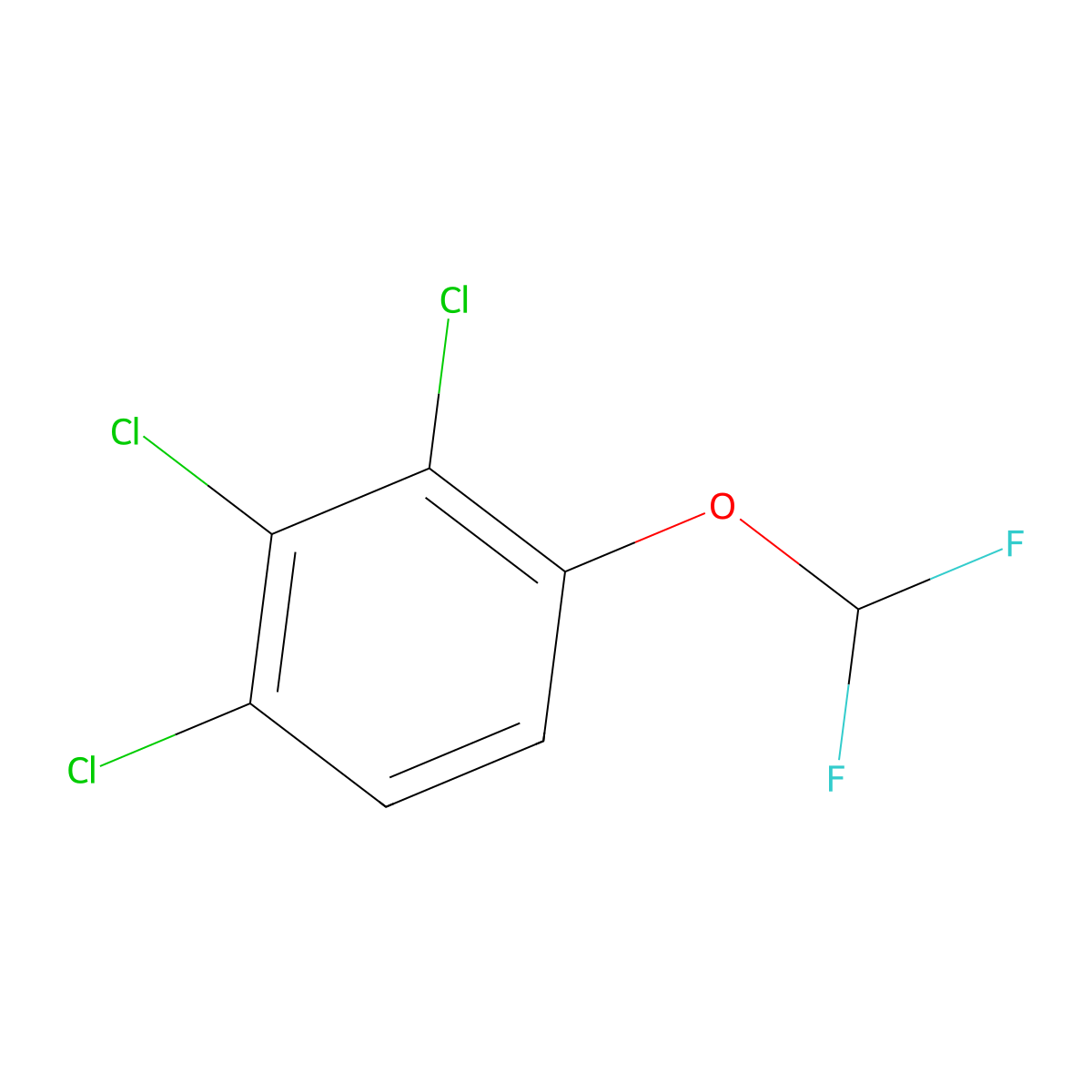 2,3,4-Trichloro(difluoromethoxy)benzene molecular structure, CAS 1261650-42-3
