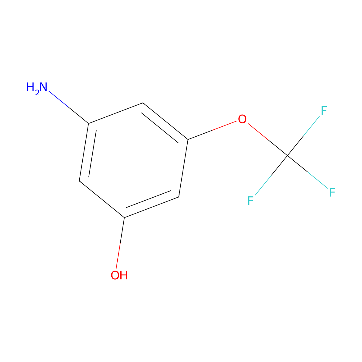 3-Amino-5-(trifluoromethoxy)phenol molecular structure, CAS 1261650-51-4