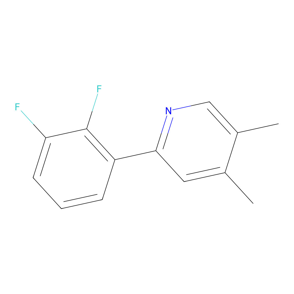 2-(2,3-Difluorophenyl)-4,5-dimethylpyridine molecular structure, CAS 1261650-74-1