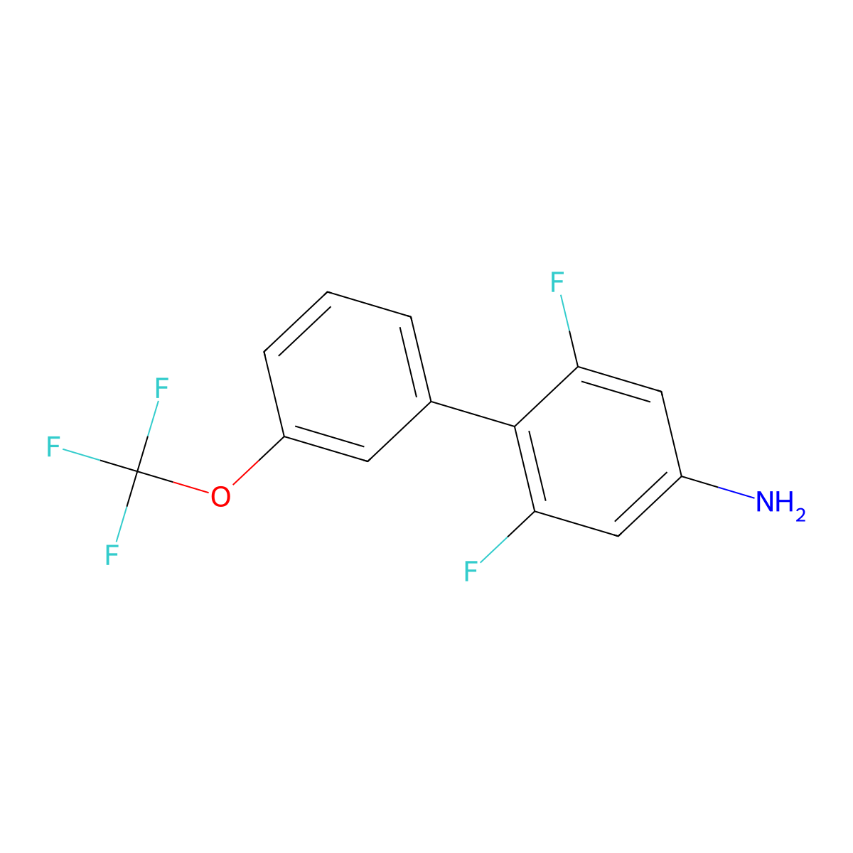 4-Amino-2,6-difluoro-3'-(trifluoromethoxy)biphenyl molecular structure, CAS 1261650-81-0