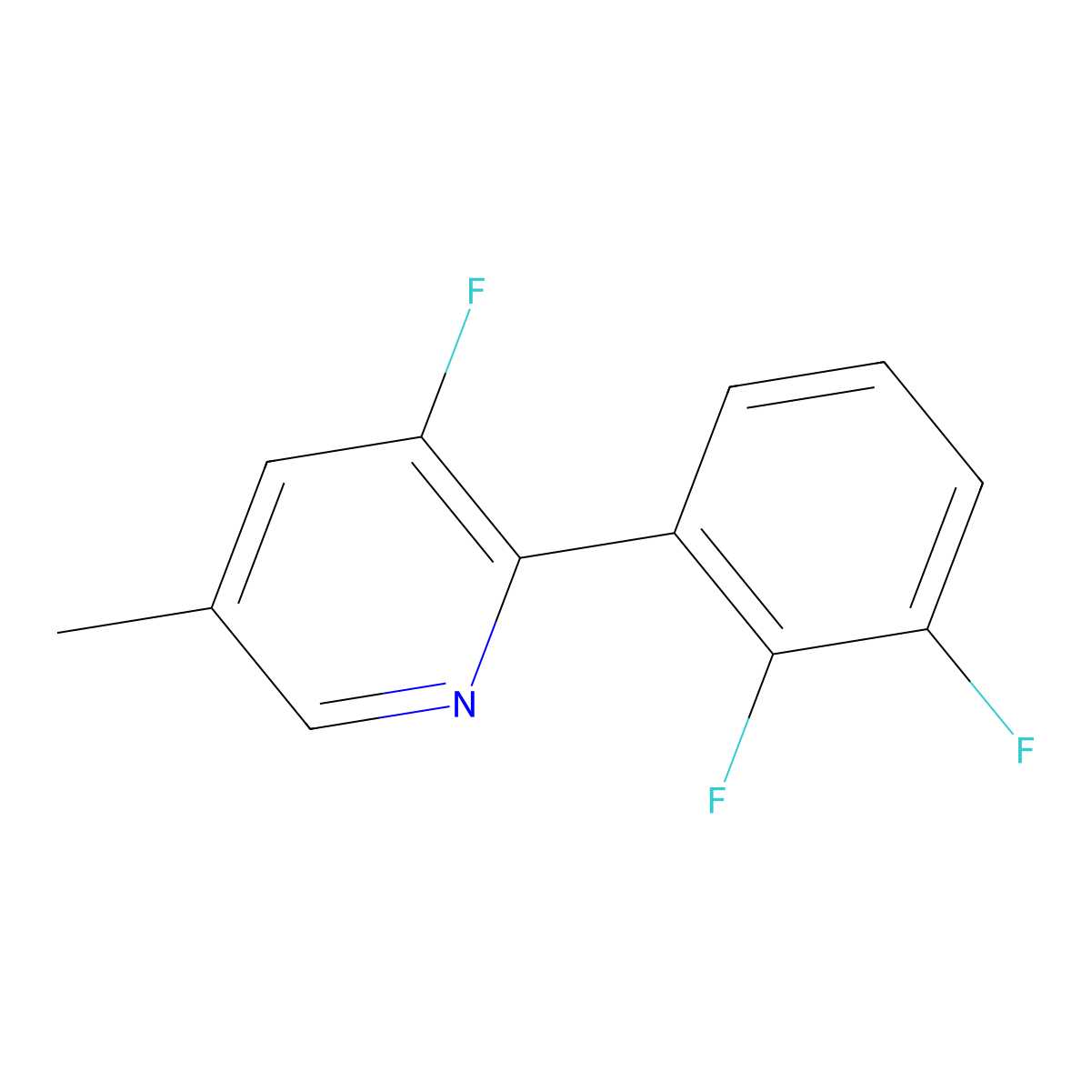 2-(2,3-Difluorophenyl)-3-fluoro-5-methylpyridine molecular structure, CAS 1261650-89-8