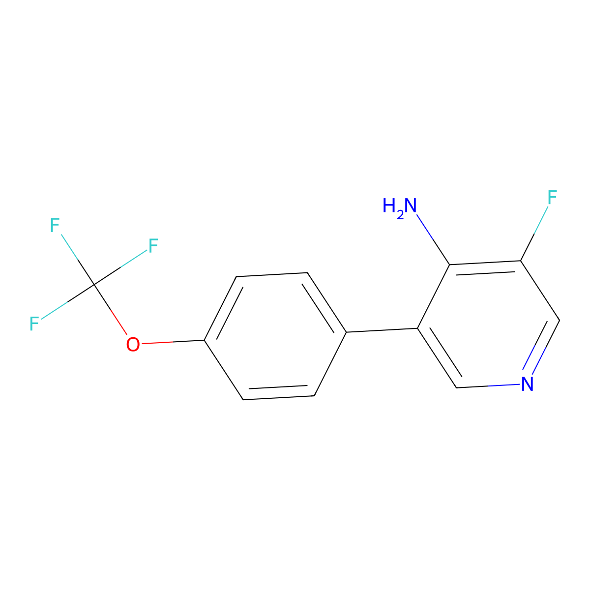 3-Fluoro-5-(4-(trifluoromethoxy)phenyl)pyridin-4-amine molecular structure, CAS 1261651-03-9
