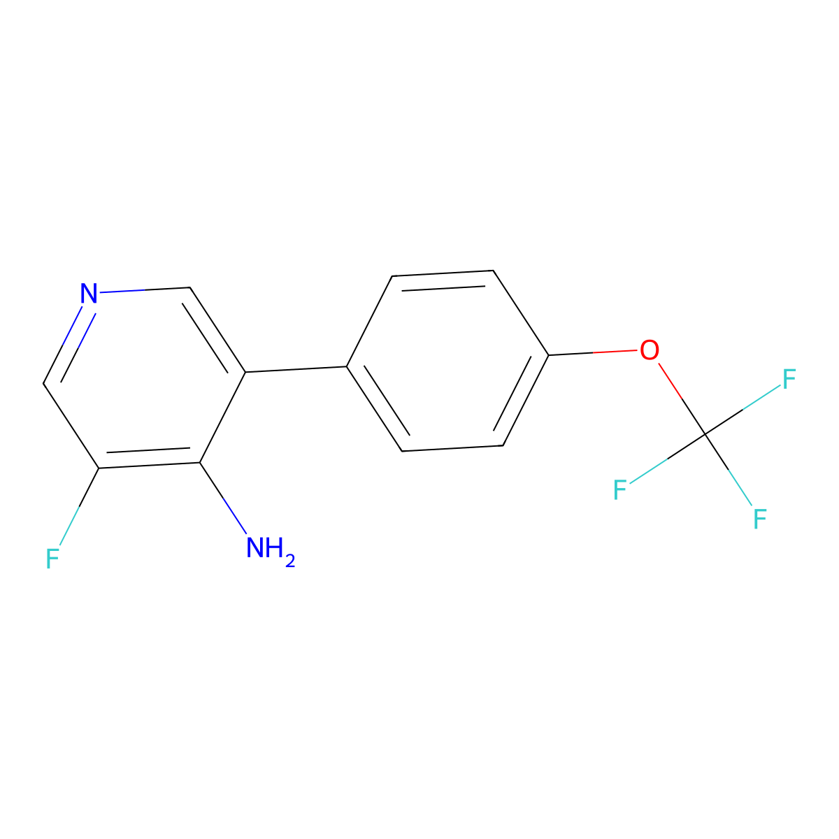 3-Fluoro-5-(4-(trifluoromethoxy)phenyl)pyridin-4-amine molecular structure, CAS 1261651-03-9