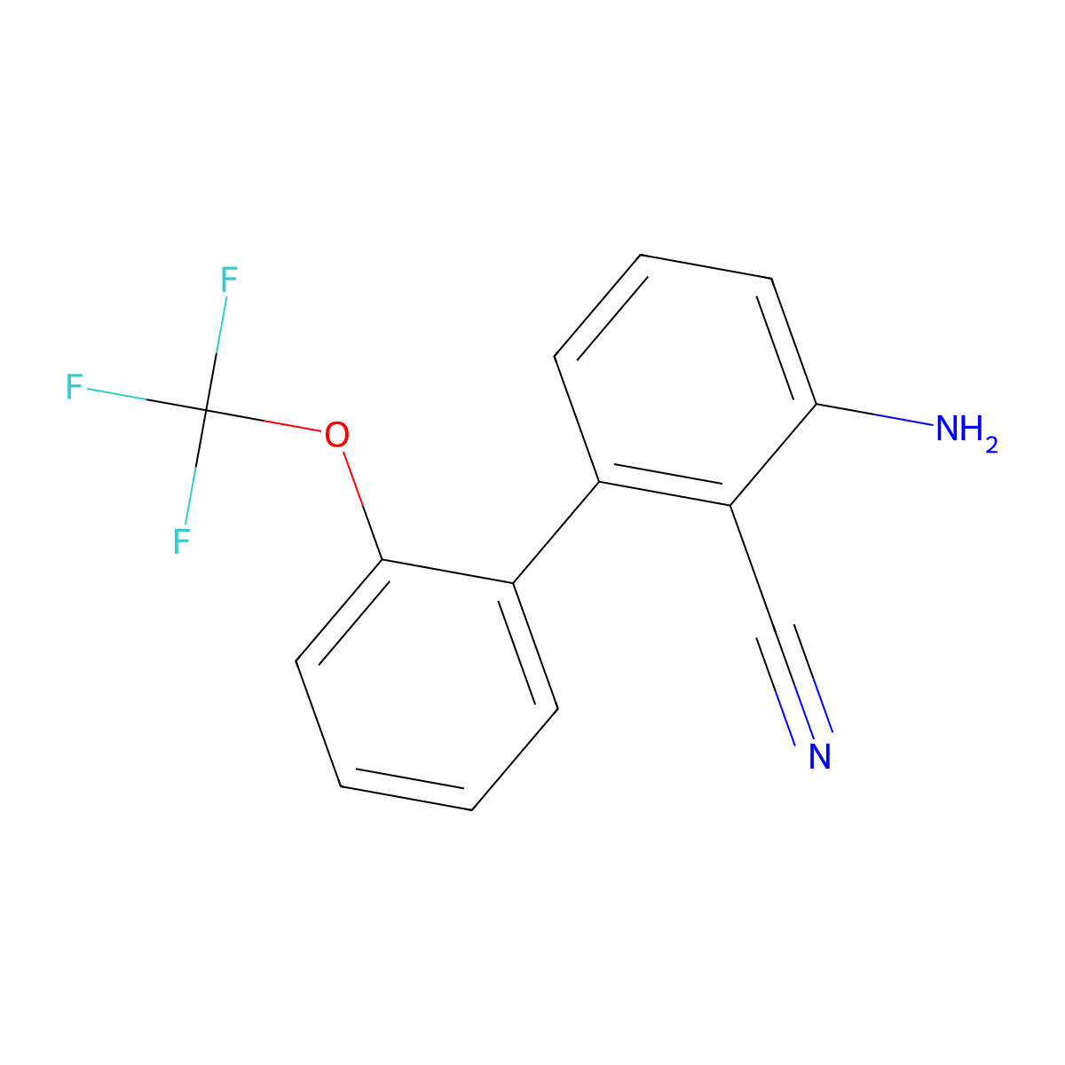3-Amino-2'-(trifluoromethoxy)-[1,1'-biphenyl]-2-carbonitrile molecular structure, CAS 1261651-07-3