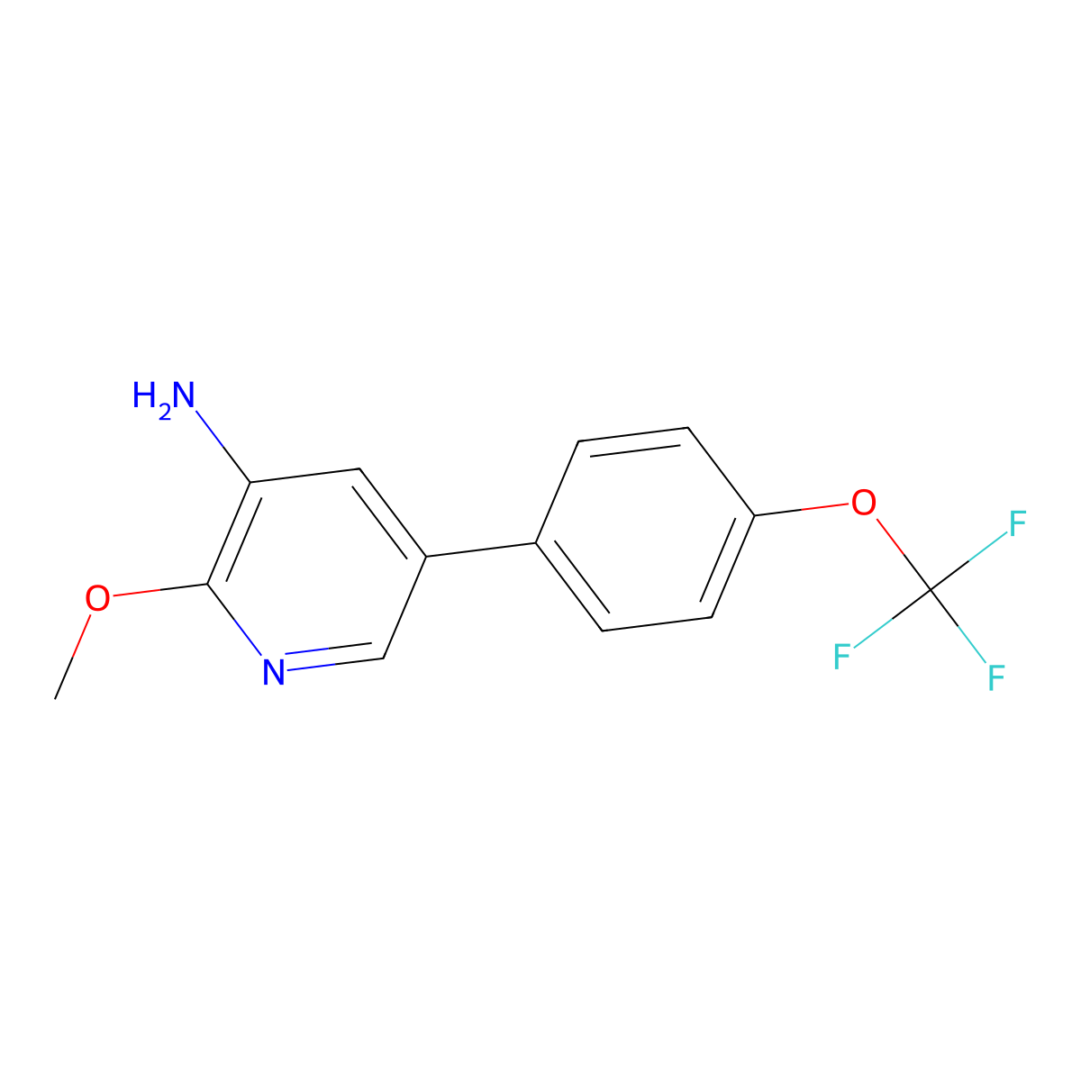 2-Methoxy-5-(4-(trifluoromethoxy)phenyl)pyridin-3-amine molecular structure, CAS 1261651-20-0