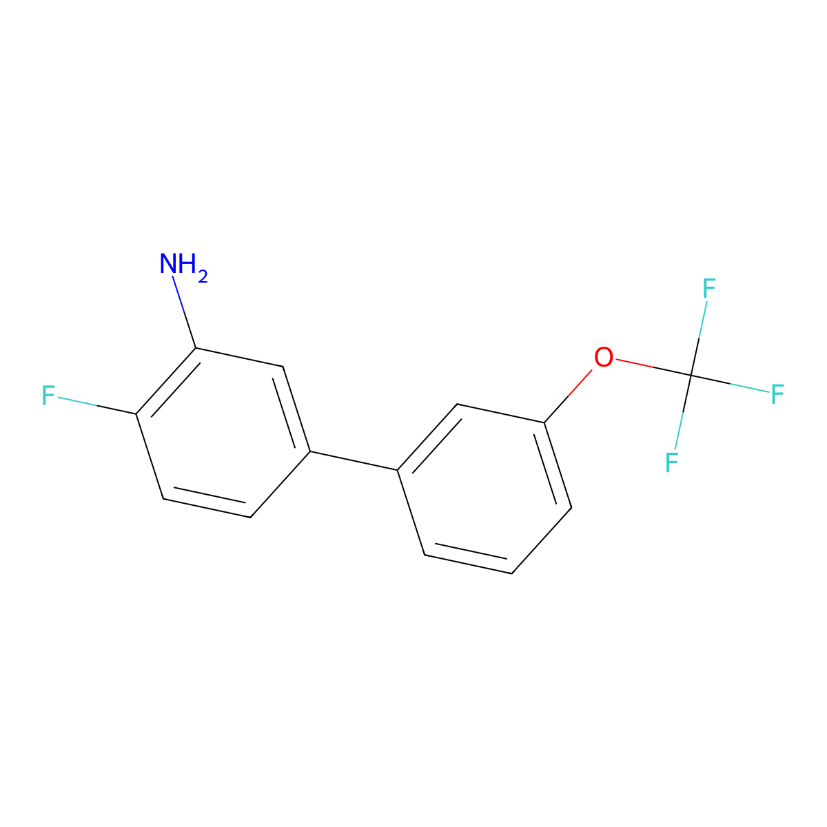 4-Fluoro-3'-(trifluoromethoxy)-[1,1'-biphenyl]-3-amine molecular structure, CAS 1261651-44-8