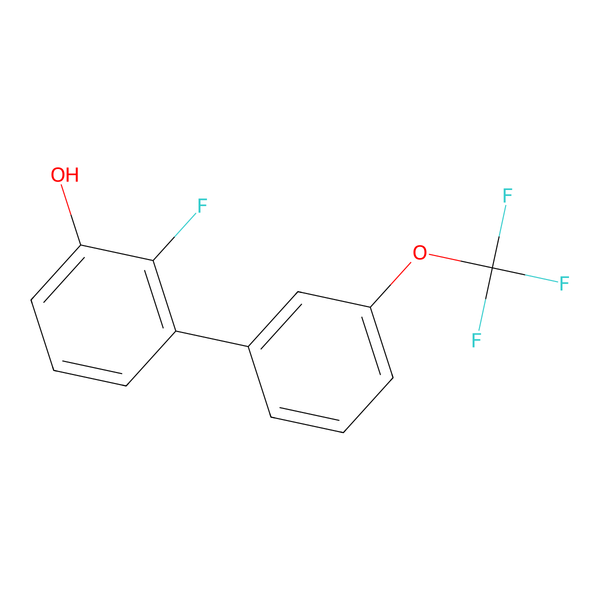 2-Fluoro-3'-(trifluoromethoxy)-[1,1'-biphenyl]-3-ol molecular structure, CAS 1261652-59-8
