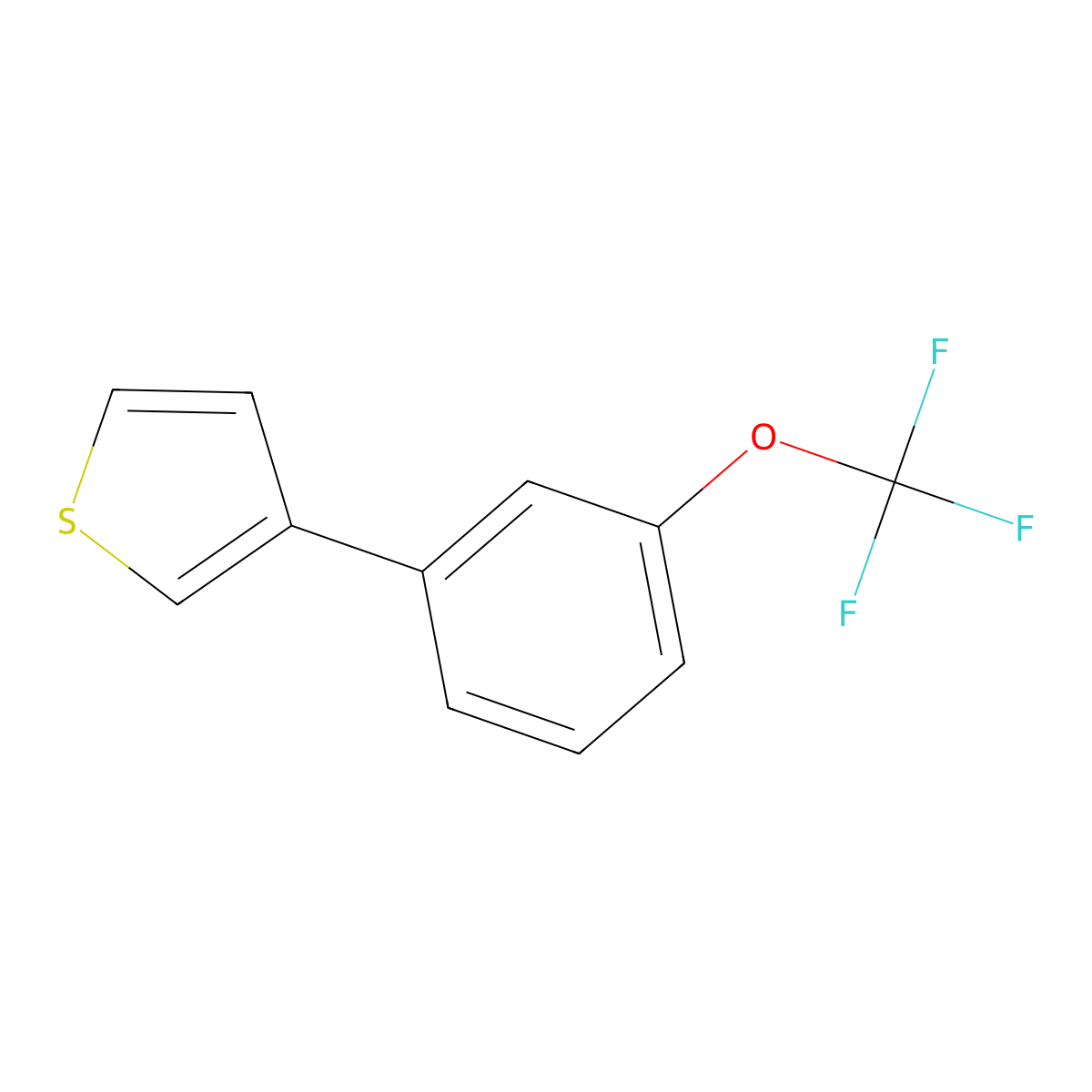 3-(3-(Trifluoromethoxy)phenyl)thiophene molecular structure, CAS 1261652-69-0