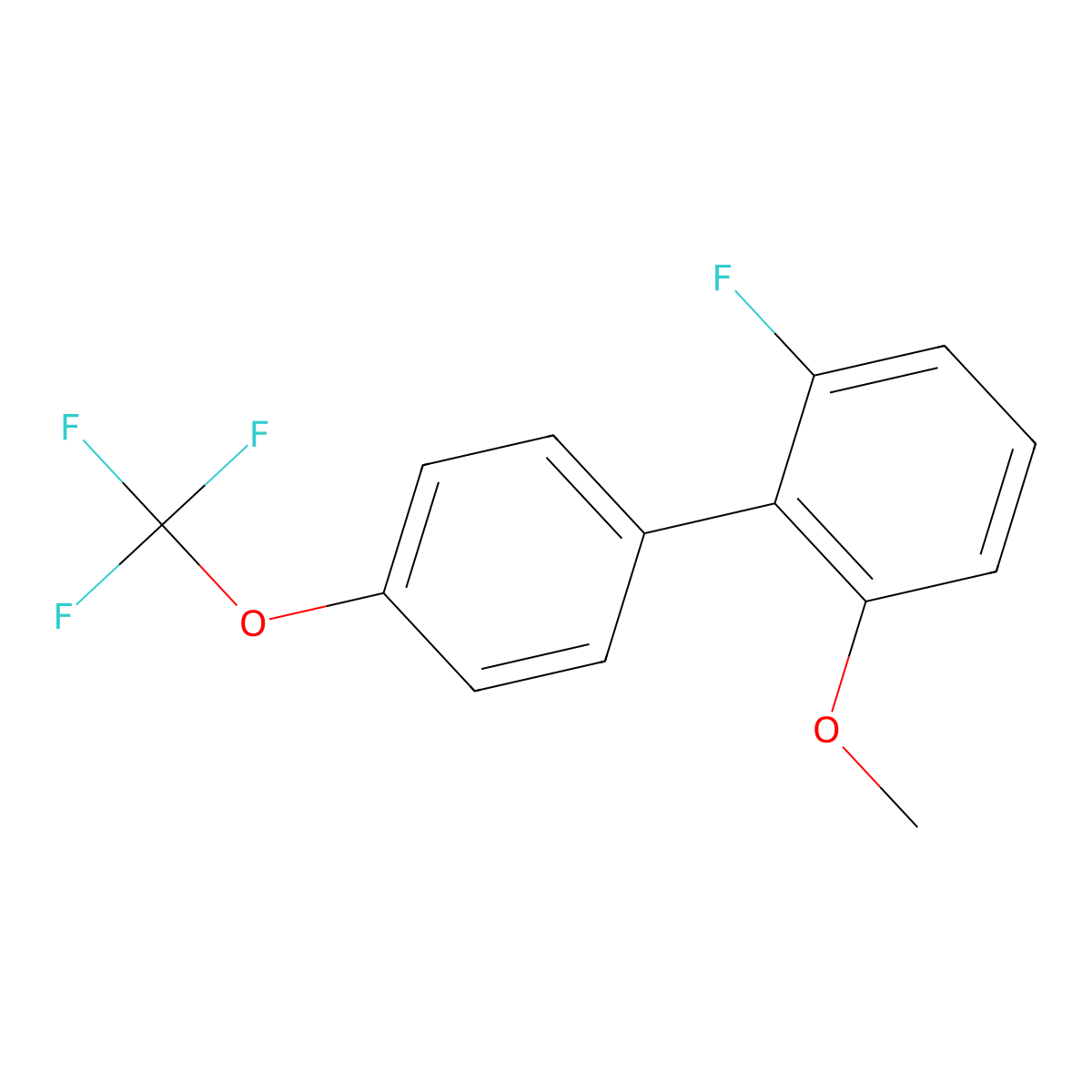 1-Fluoro-3-methoxy-2-[4-(trifluoromethoxy)phenyl]benzene molecular structure, CAS 1261652-86-1