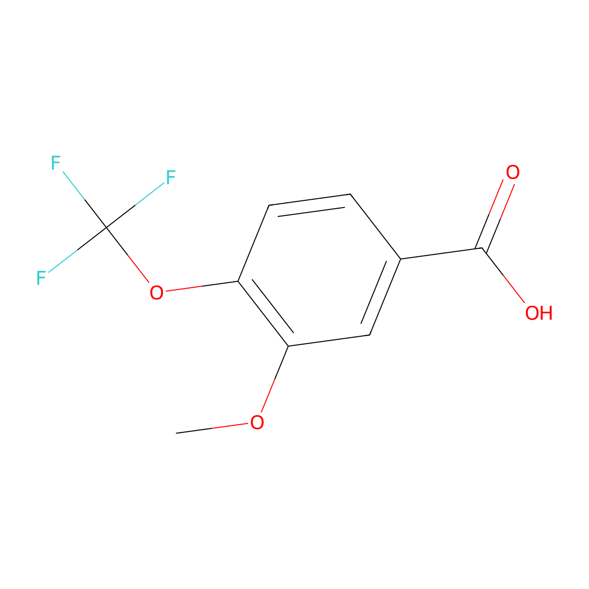 3-Methoxy-4-(trifluoromethoxy)benzoic acid molecular structure, CAS 1261652-99-6