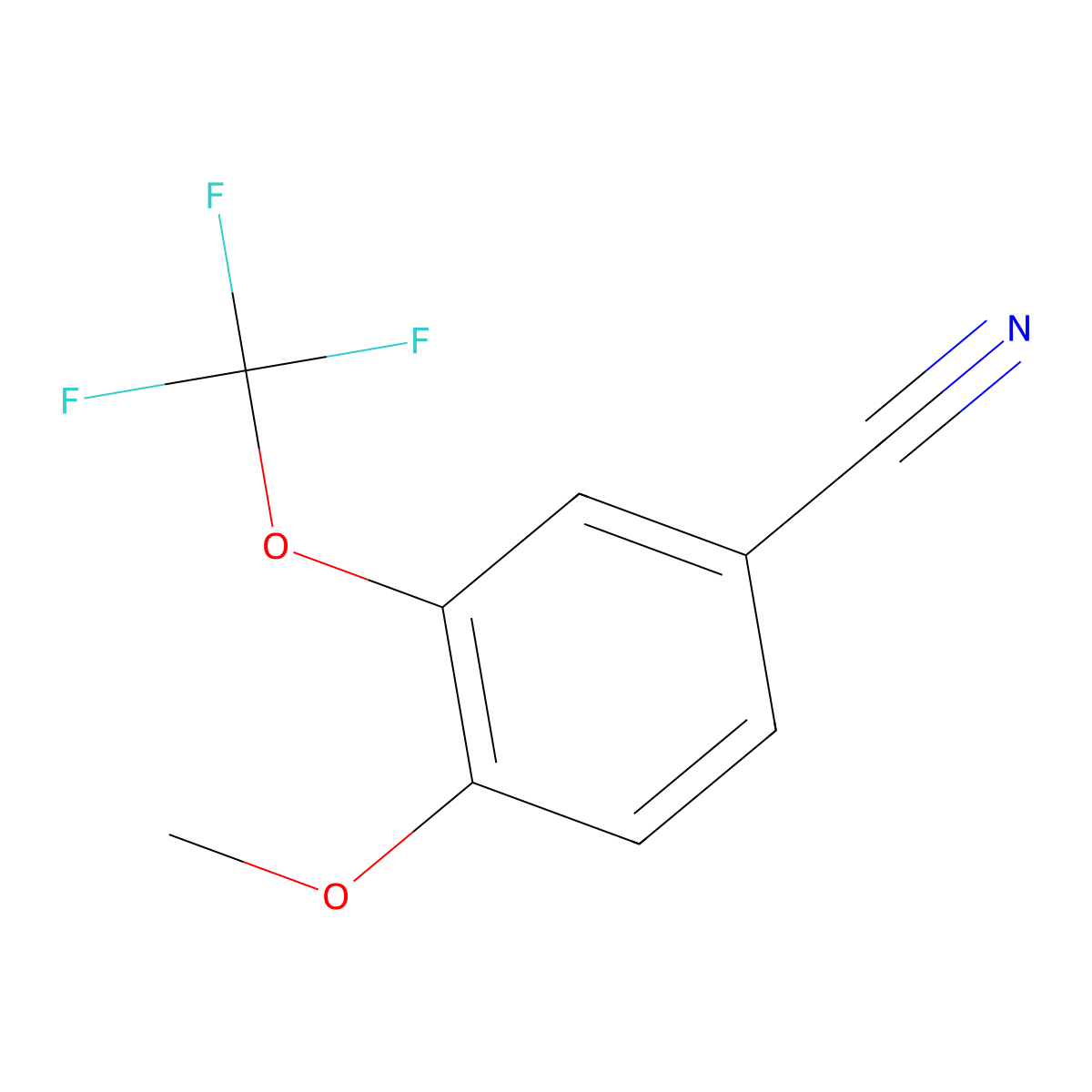 4-Methoxy-3-(trifluoromethoxy)benzonitrile molecular structure, CAS 1261653-03-5