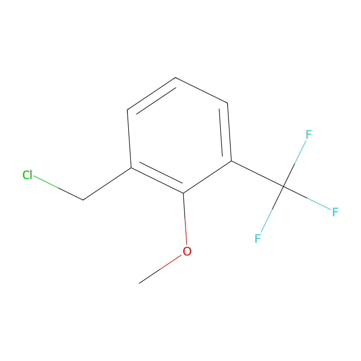 1-(Chloromethyl)-2-methoxy-3-(trifluoromethyl)benzene molecular structure, CAS 1261653-28-4