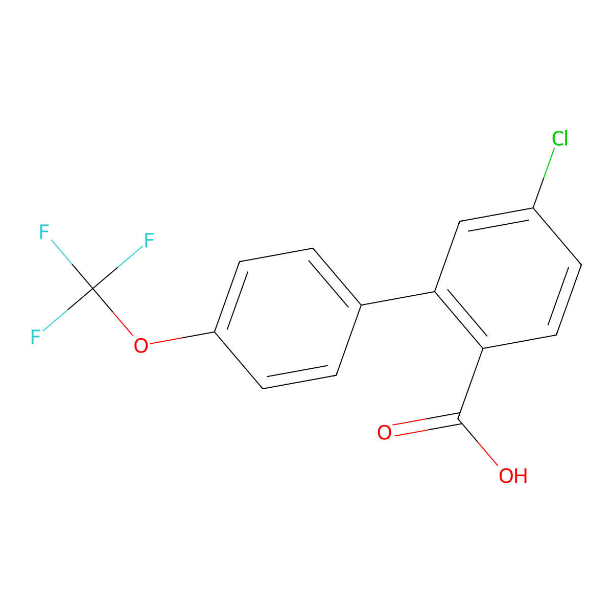 5-Chloro-4'-(trifluoromethoxy)[1,1'-biphenyl]-2-carboxylic acid molecular structure, CAS 1261653-33-1
