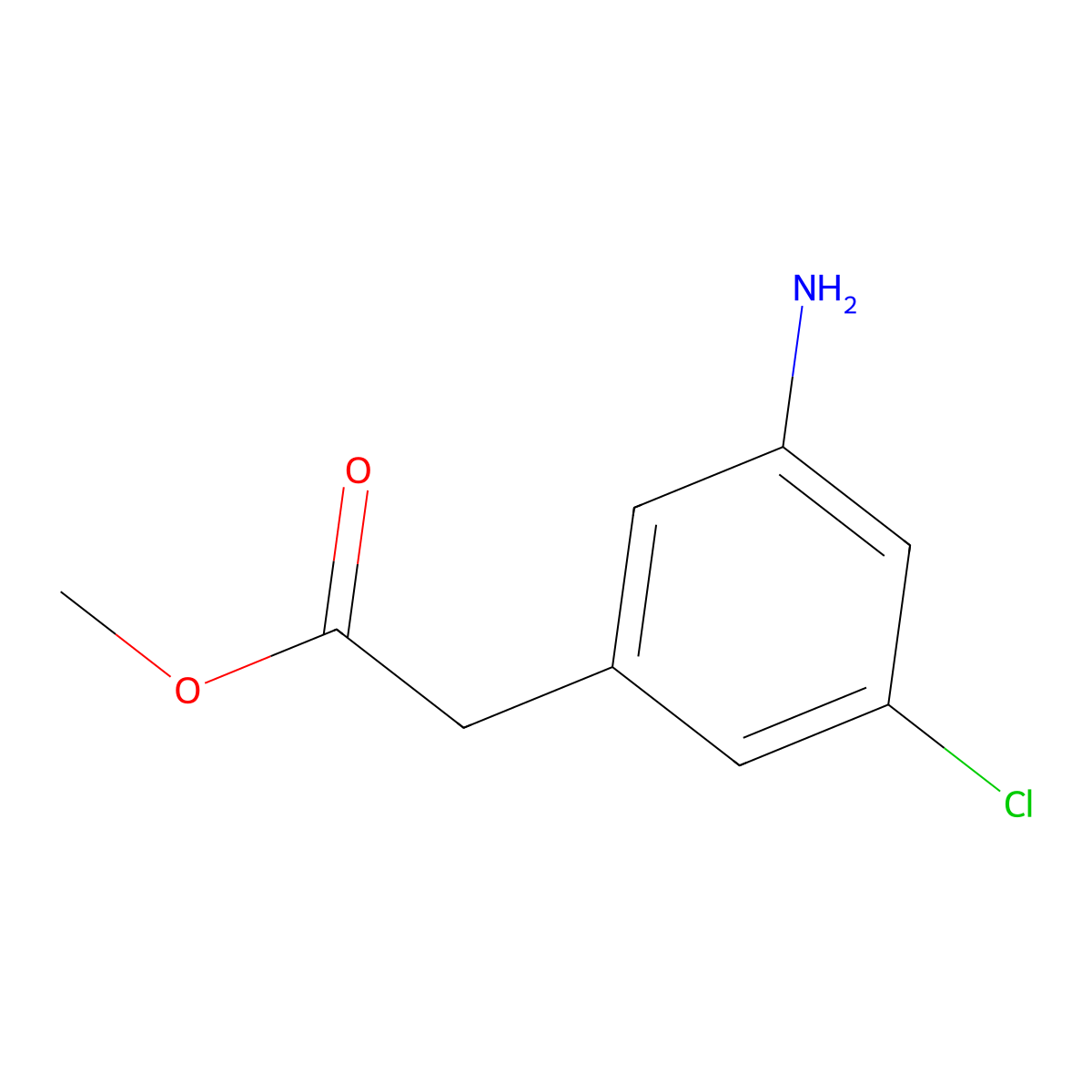 Methyl 2-(3-amino-5-chlorophenyl)acetate molecular structure, CAS 1261653-36-4