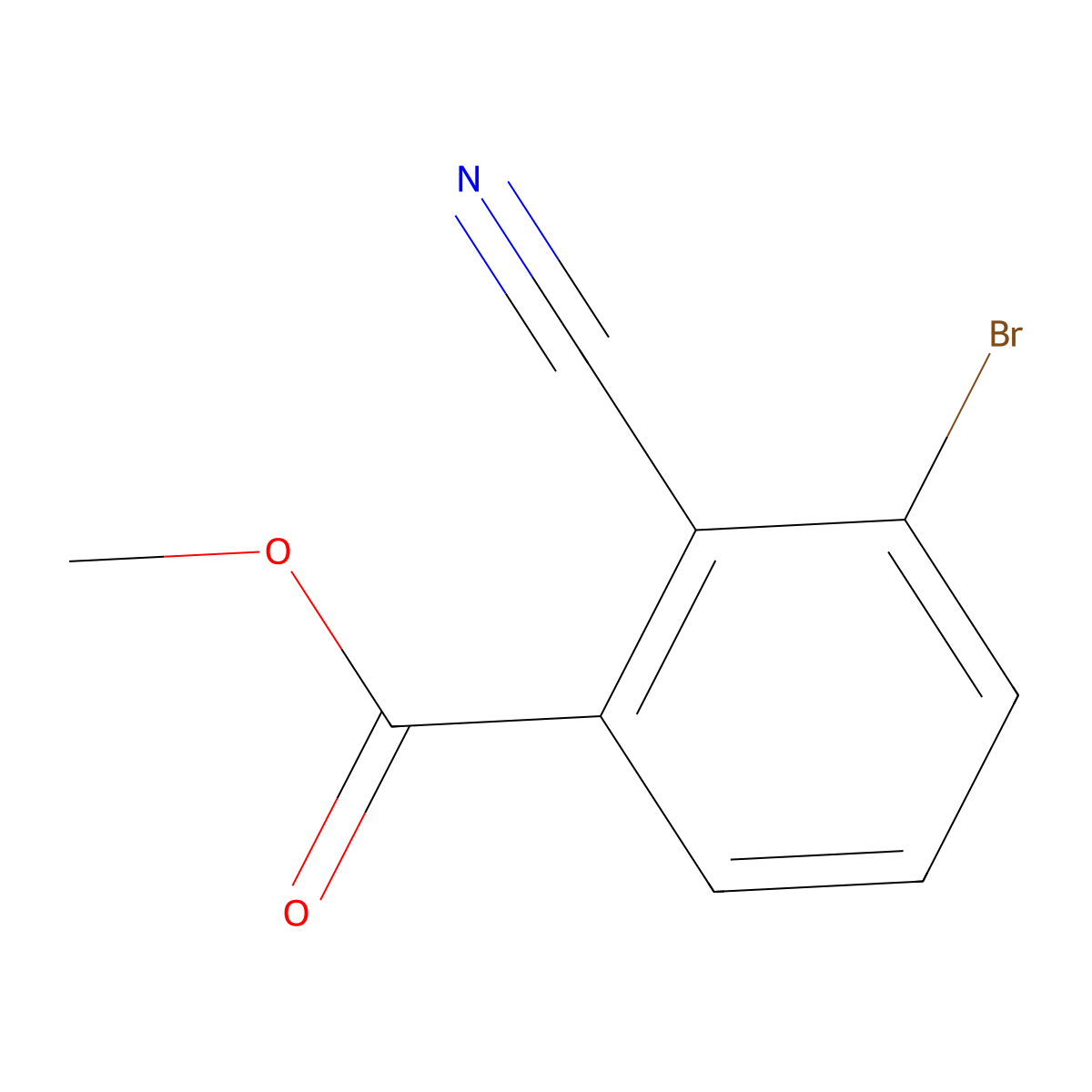 Methyl 3-bromo-2-cyanobenzoate molecular structure, CAS 1261653-43-3
