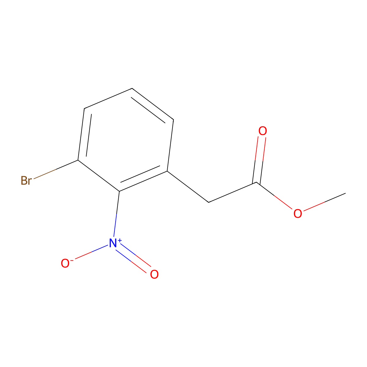 Methyl 2-(3-bromo-2-nitrophenyl)acetate molecular structure, CAS 1261653-58-0