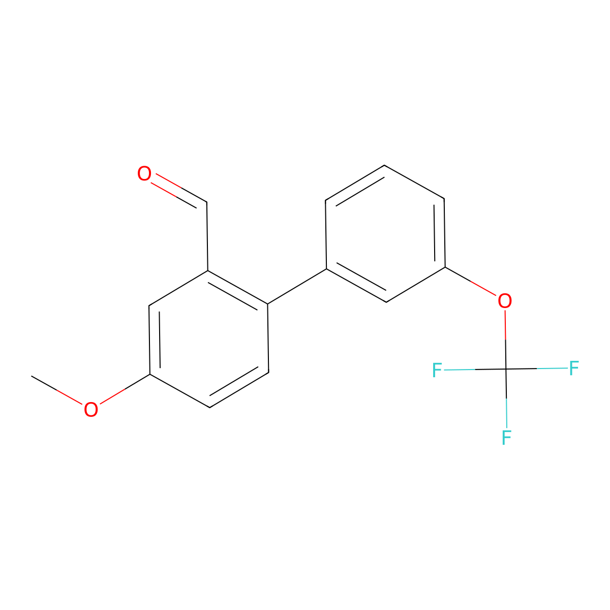 5-Methoxy-2-[3-(trifluoromethoxy)phenyl]benzaldehyde molecular structure, CAS 1261654-23-2