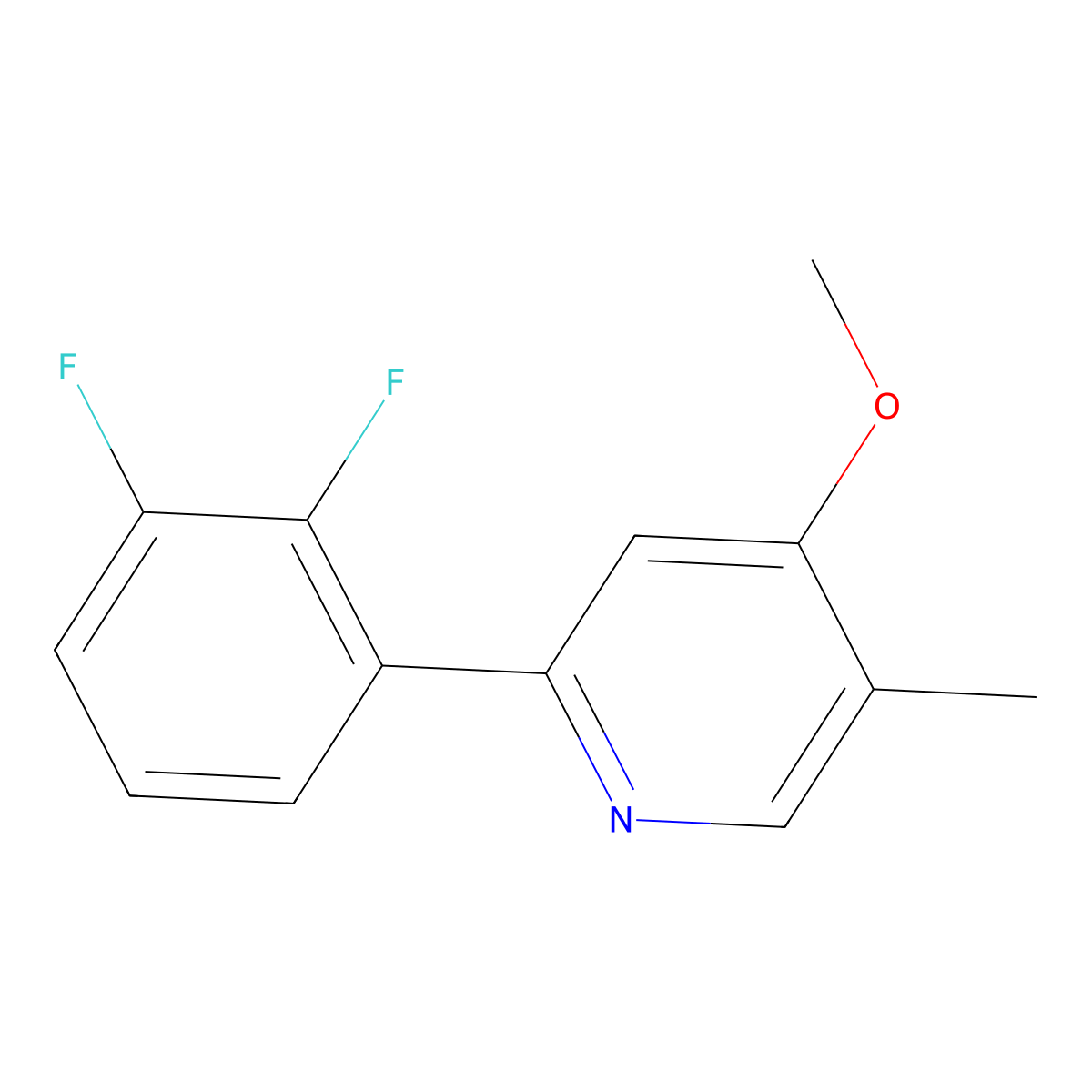 2-(2,3-Difluorophenyl)-4-methoxy-5-methylpyridine molecular structure, CAS 1261654-95-8