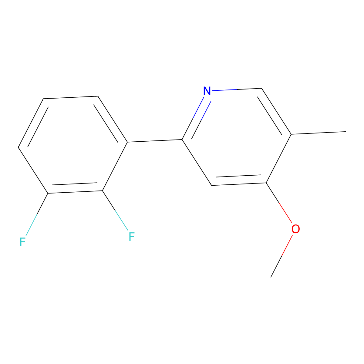 2-(2,3-Difluorophenyl)-4-methoxy-5-methylpyridine molecular structure, CAS 1261654-95-8