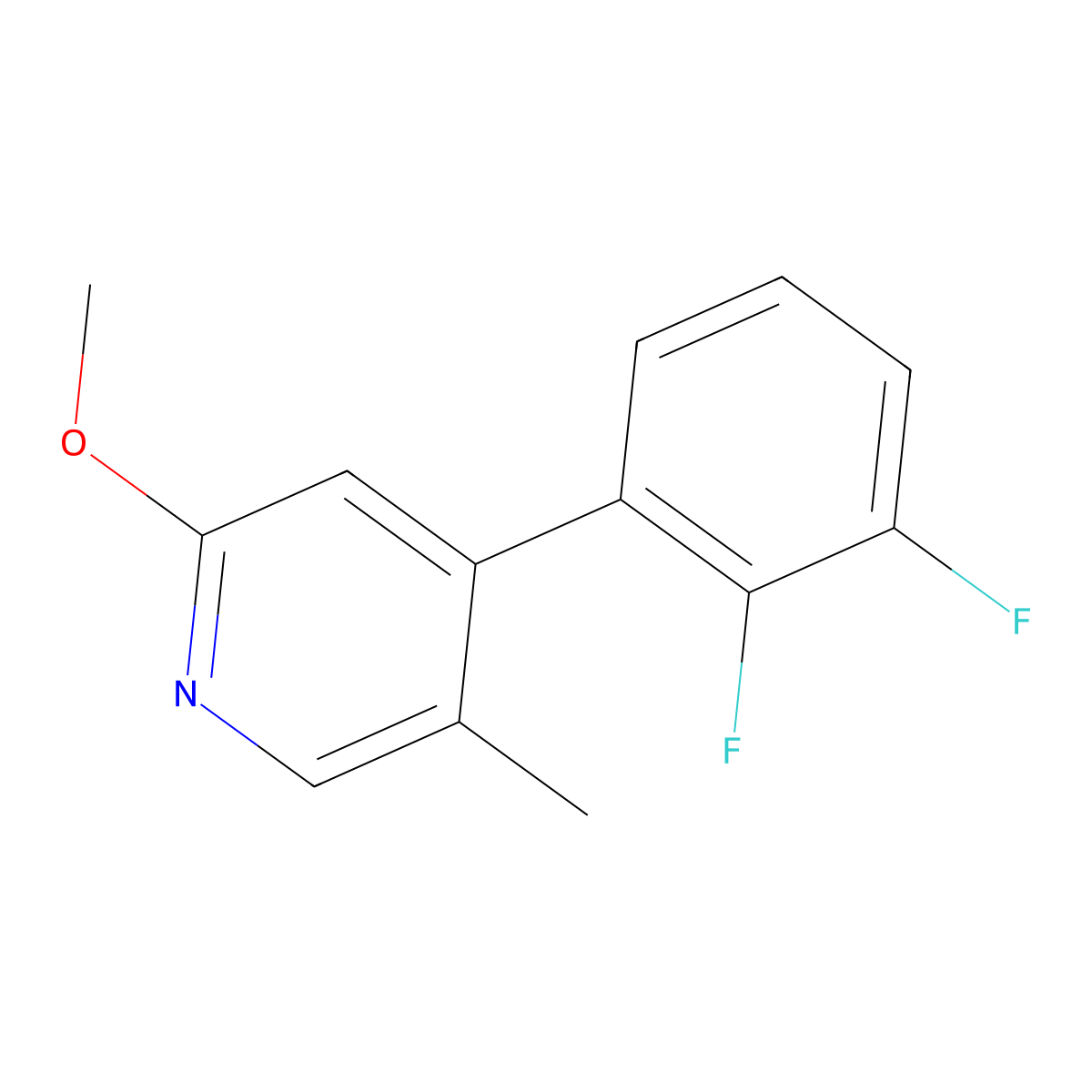 4-(2,3-Difluorophenyl)-2-methoxy-5-methylpyridine molecular structure, CAS 1261654-99-2