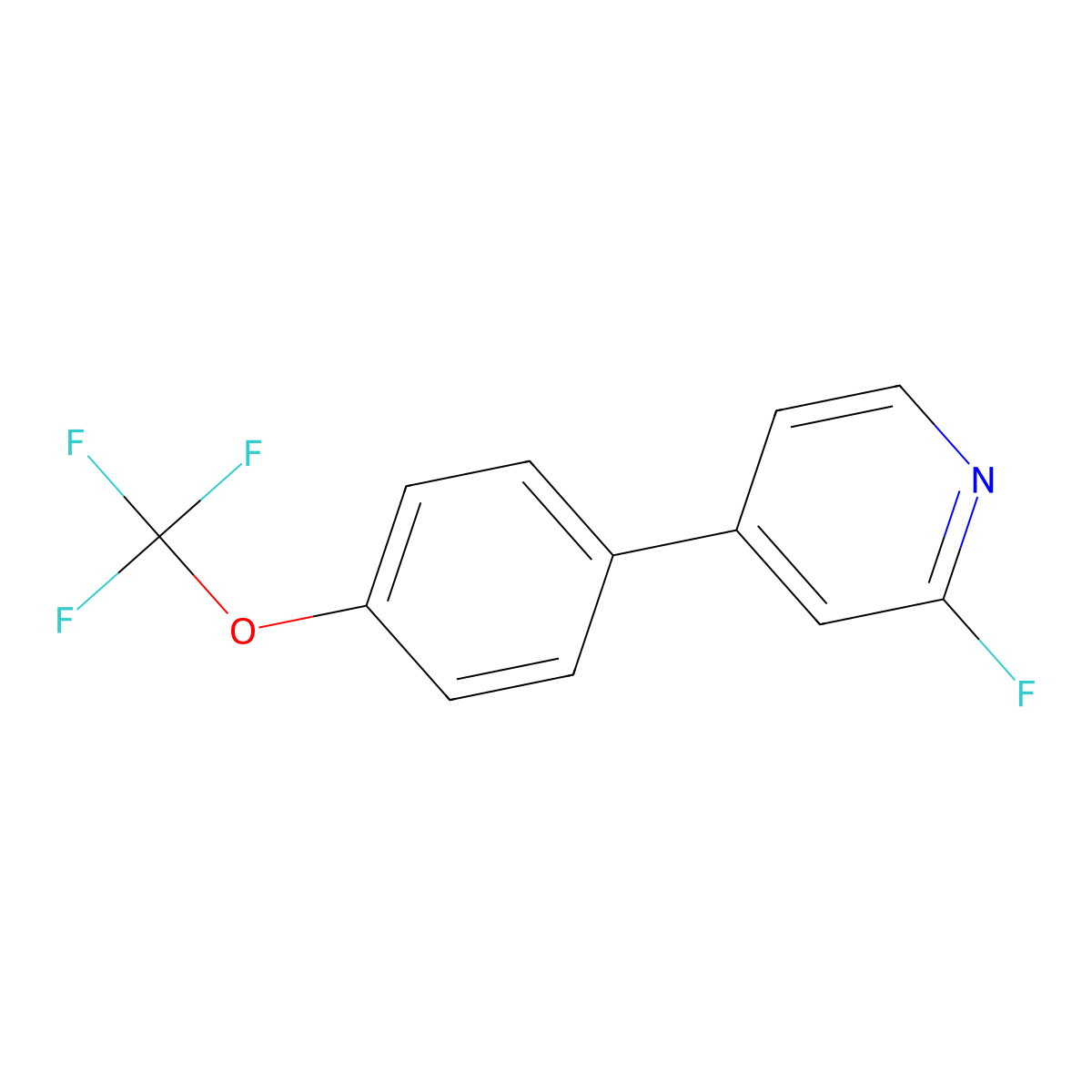 2-Fluoro-4-(4-(trifluoromethoxy)phenyl)pyridine molecular structure, CAS 1261656-26-1