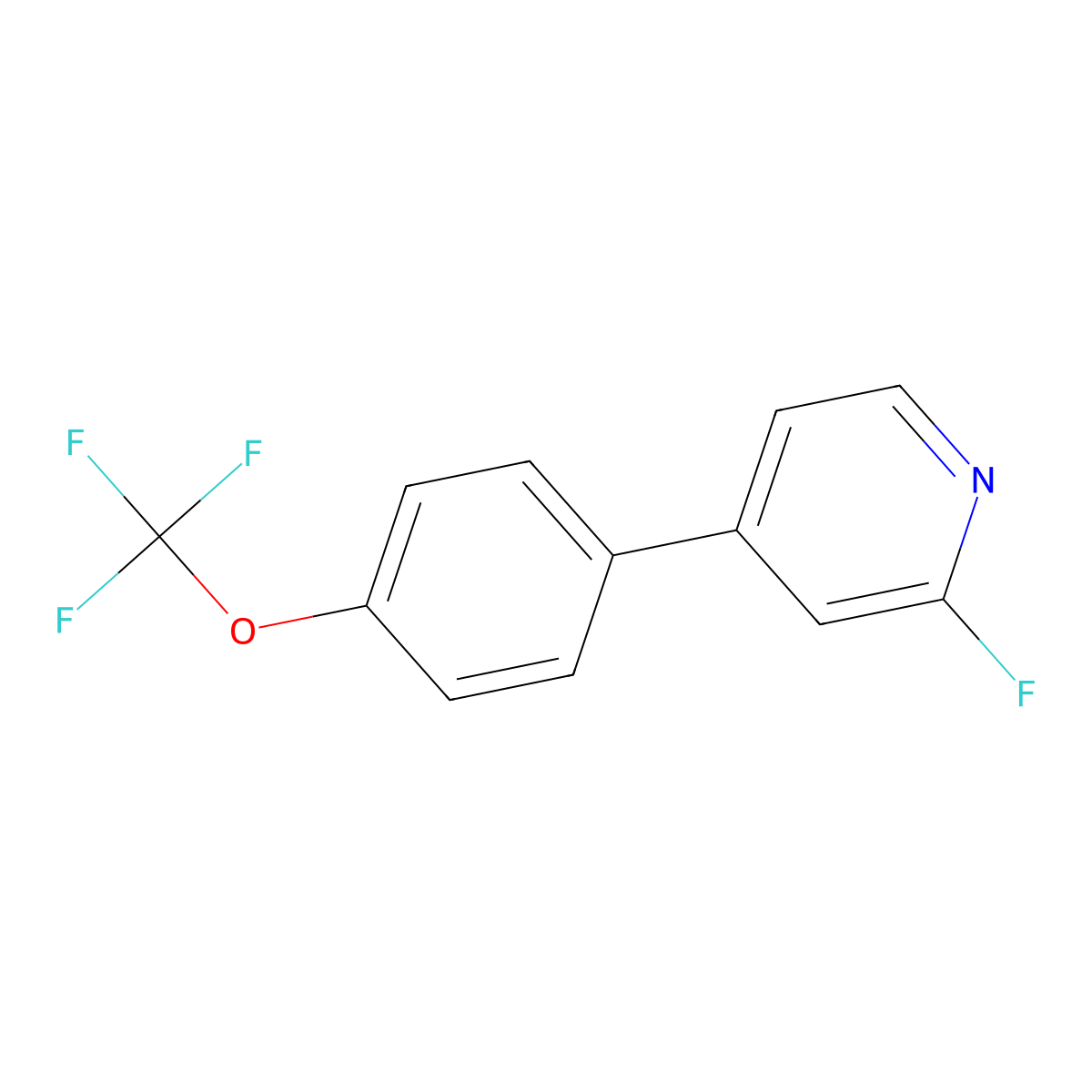 2-Fluoro-4-(4-(trifluoromethoxy)phenyl)pyridine molecular structure, CAS 1261656-26-1