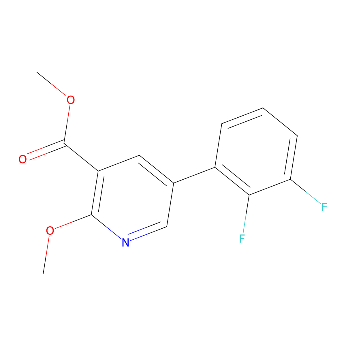 Methyl 5-(2,3-difluorophenyl)-2-methoxy-3-pyridinecarboxylate molecular structure, CAS 1261656-41-0