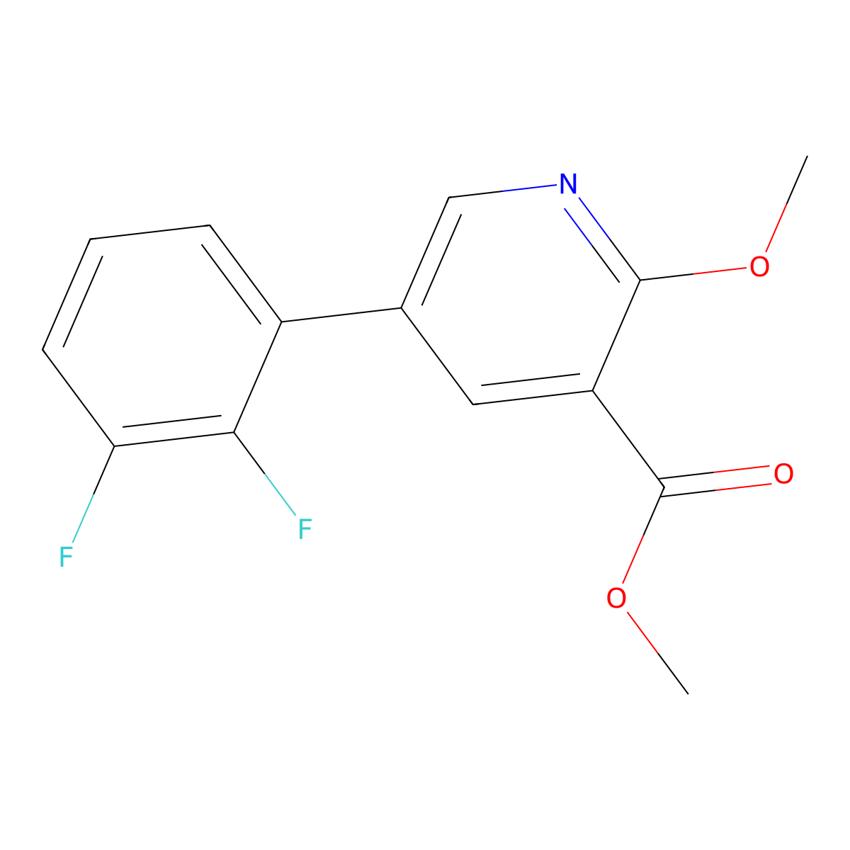 Methyl 5-(2,3-difluorophenyl)-2-methoxy-3-pyridinecarboxylate molecular structure, CAS 1261656-41-0