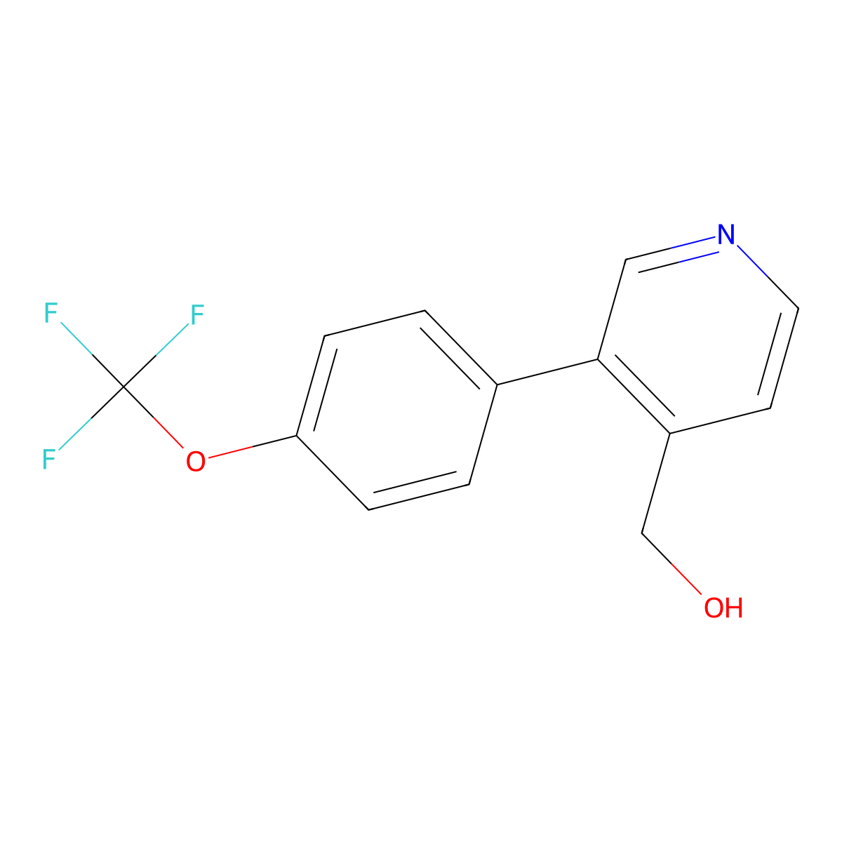 (3-(4-(Trifluoromethoxy)phenyl)pyridin-4-yl)methanol molecular structure, CAS 1261656-74-9