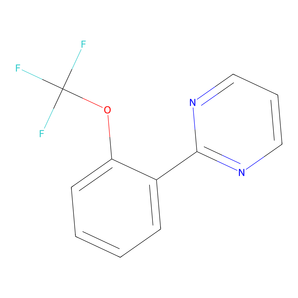 2-(2-(Trifluoromethoxy)phenyl)pyrimidine molecular structure, CAS 1261656-81-8