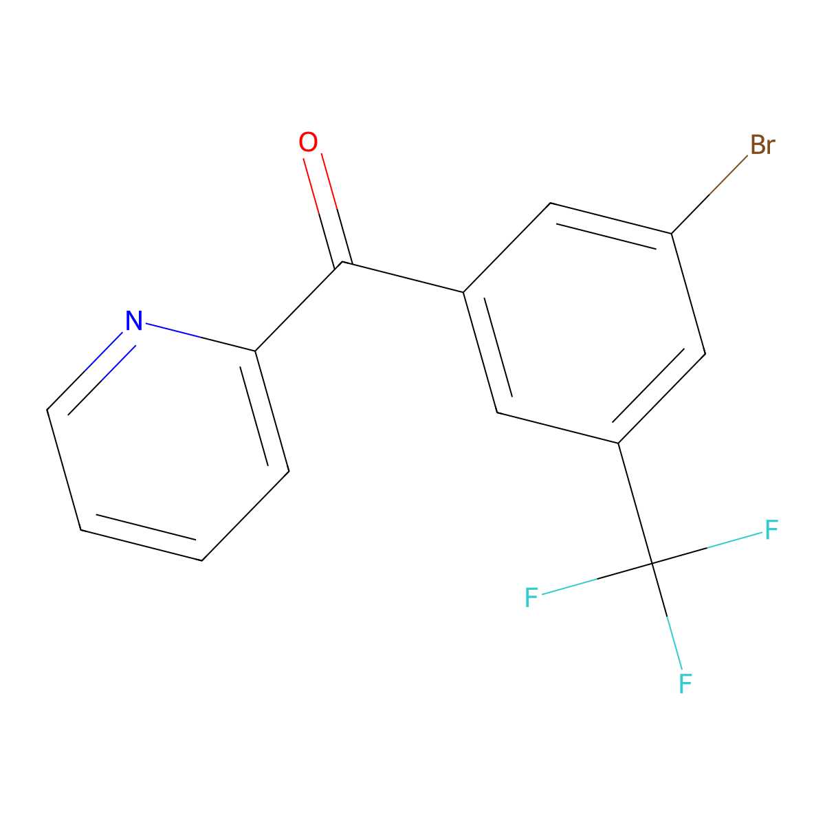 [3-Bromo-5-(trifluoromethyl)phenyl]-2-pyridinylmethanone molecular structure, CAS 1261657-01-5