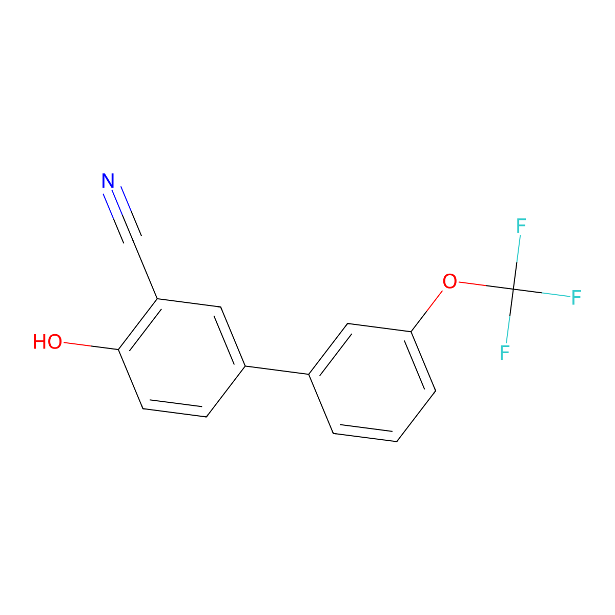 2-Cyano-4-(3-trifluoromethoxyphenyl)phenol molecular structure, CAS 1261657-45-7