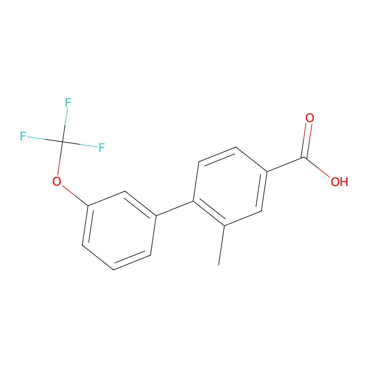 3-Methyl-4-(3-trifluoromethoxyphenyl)benzoic acid molecular structure, CAS 1261657-84-4