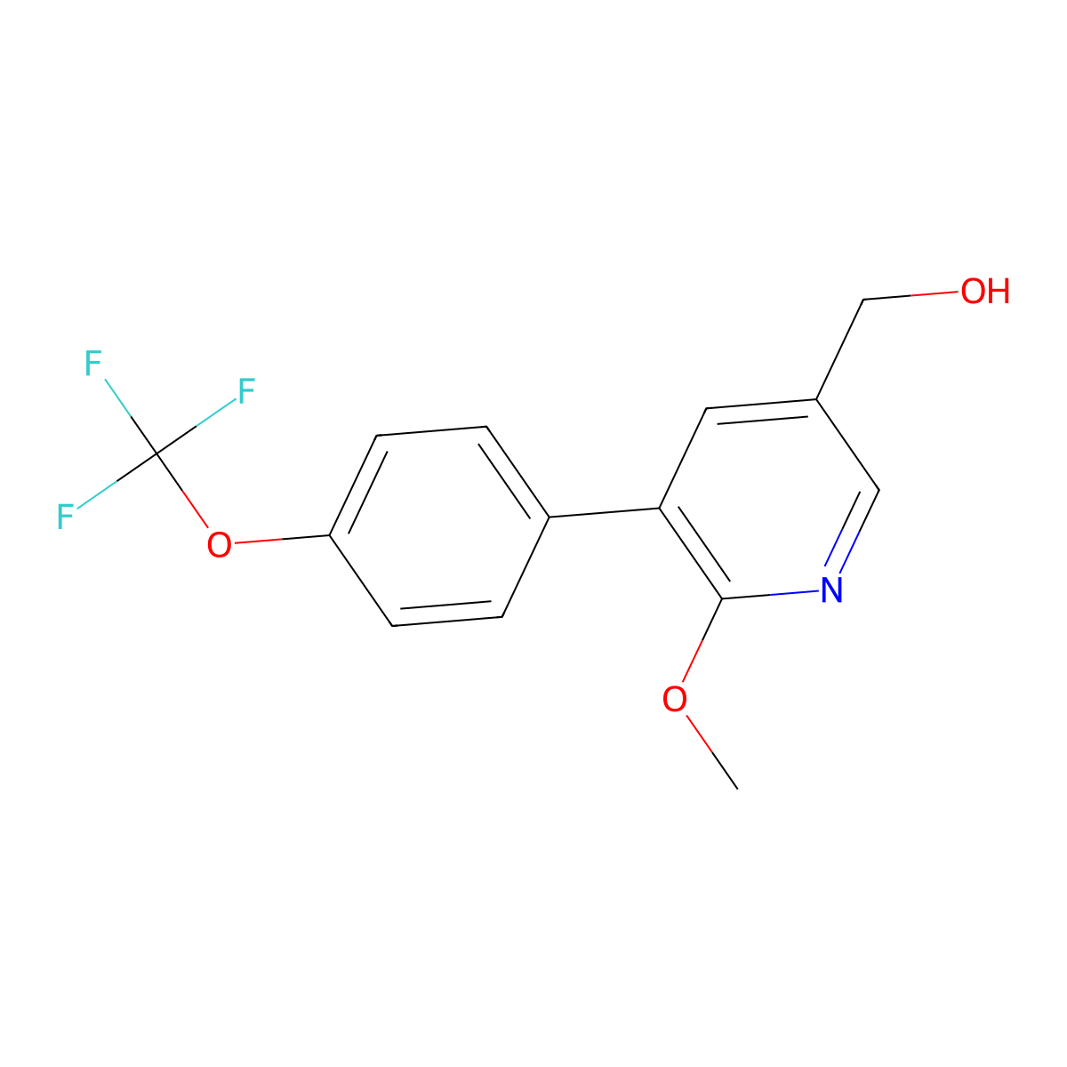 [6-Methoxy-5-[4-(trifluoromethoxy)phenyl]-3-pyridinyl]methanol molecular structure, CAS 1261657-98-0
