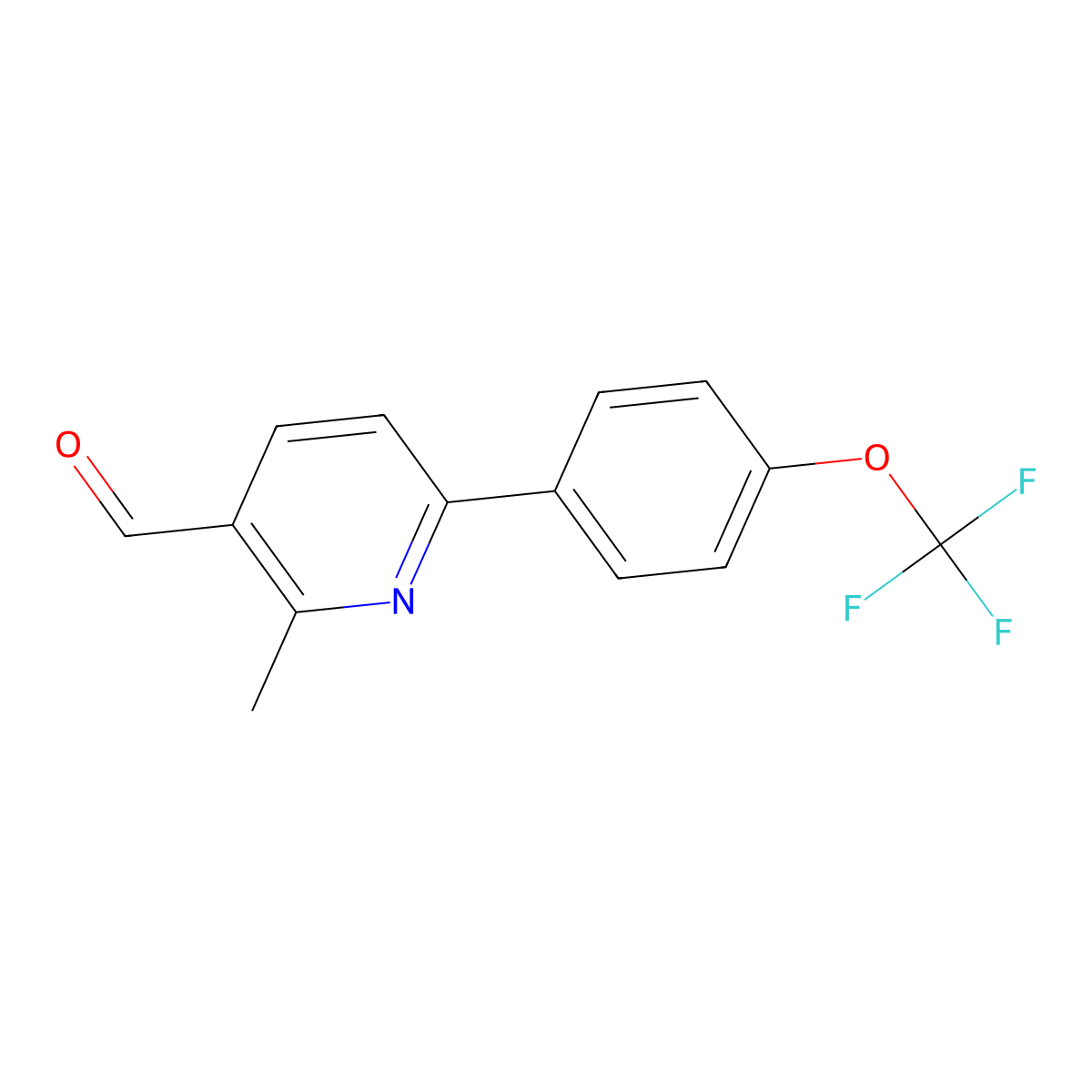 2-Methyl-6-[4-(trifluoromethoxy)phenyl]-3-pyridinecarboxaldehyde molecular structure, CAS 1261658-16-5