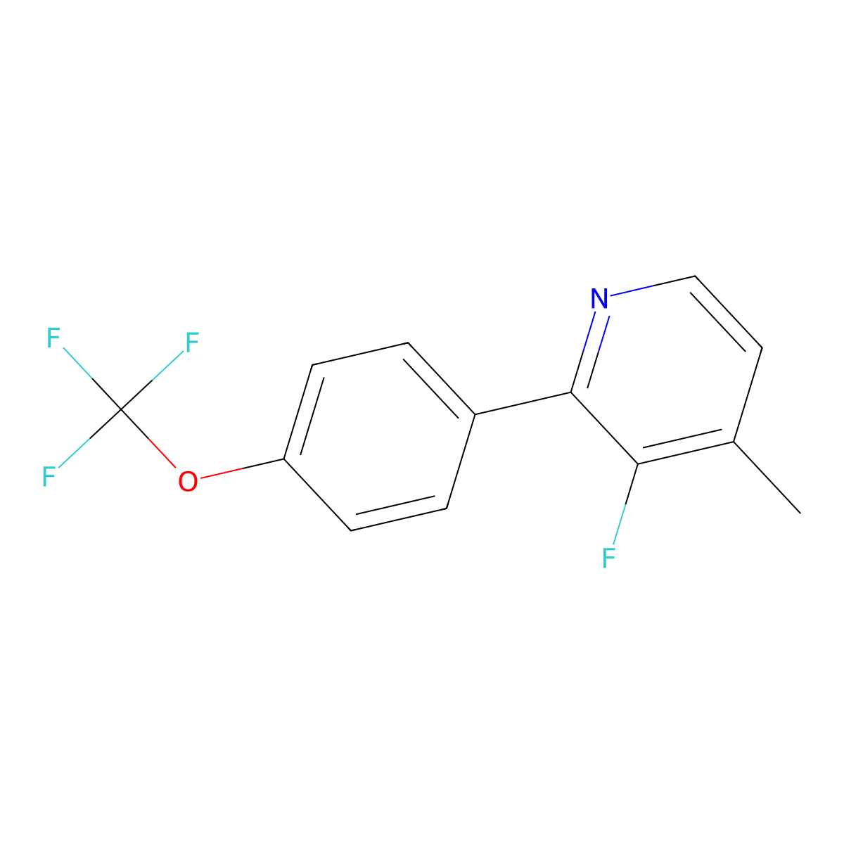 3-Fluoro-4-methyl-2-(4-(trifluoromethoxy)phenyl)pyridine molecular structure, CAS 1261658-59-6