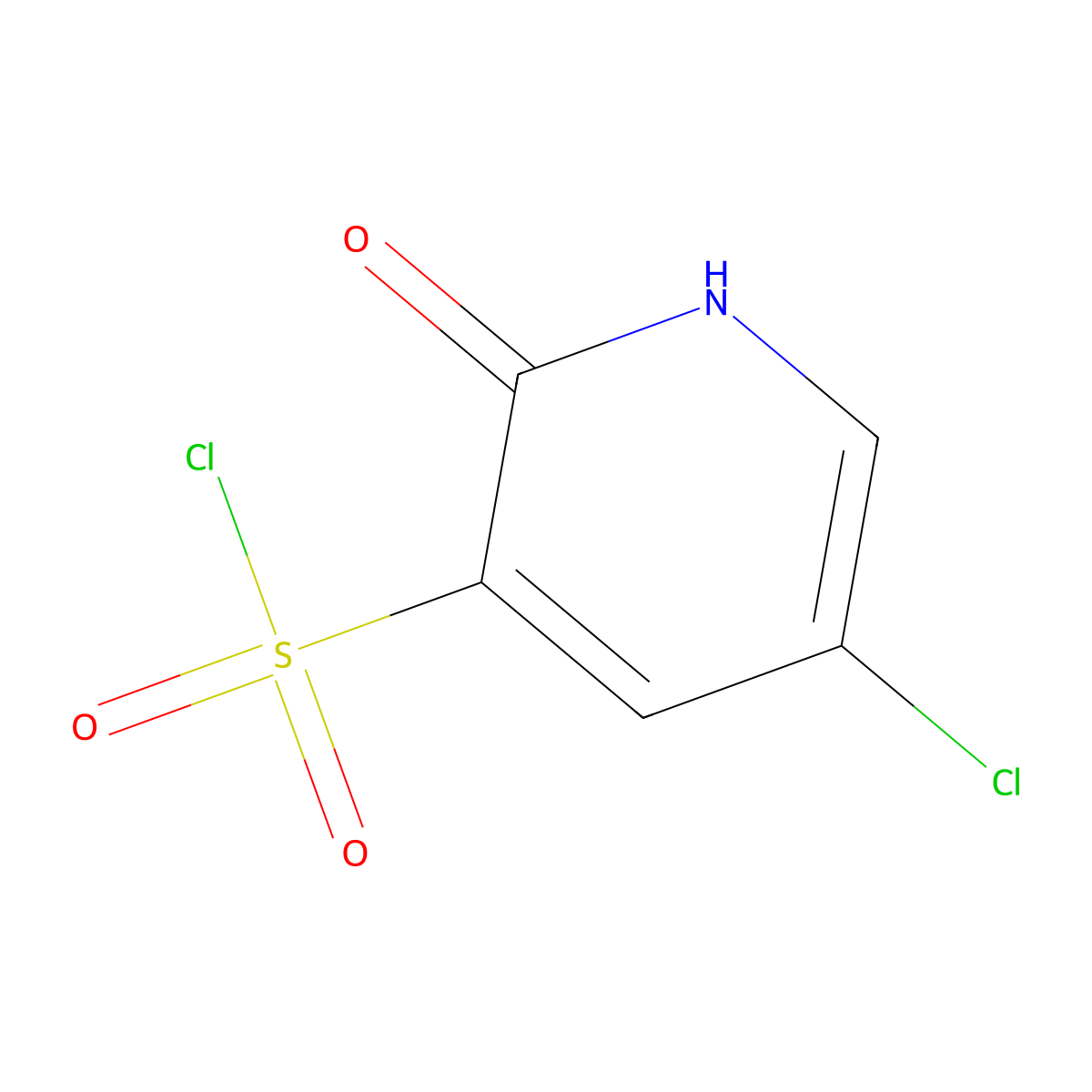 5-Chloro-2-hydroxypyridine-3-sulfonyl chloride molecular structure, CAS 1261658-61-0