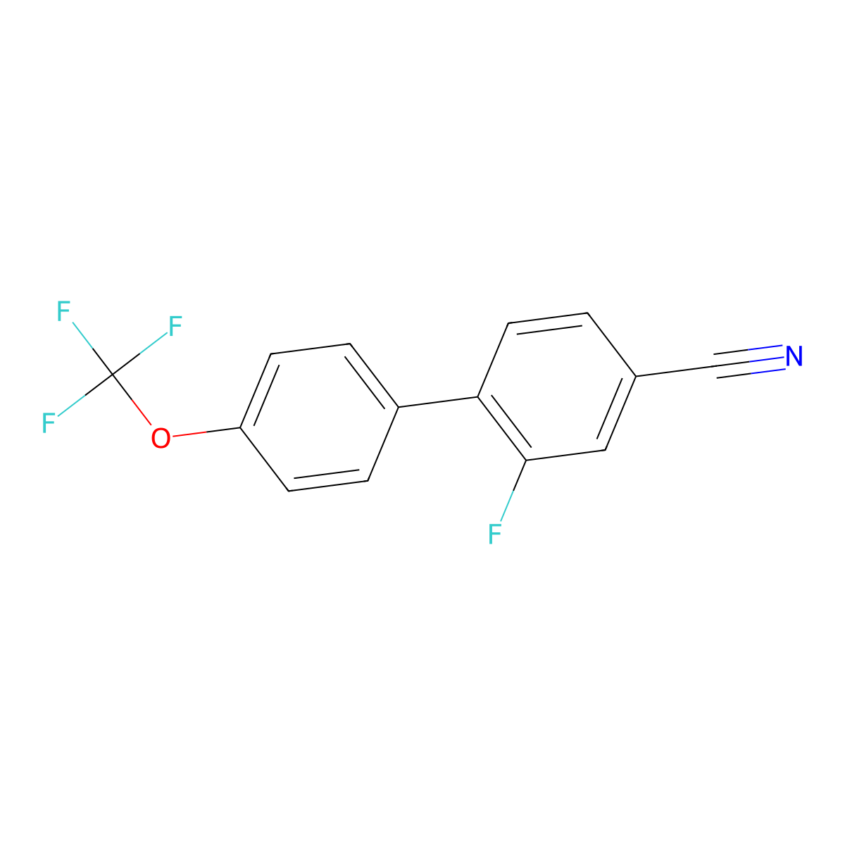 3-Fluoro-4-[4-(trifluoromethoxy)phenyl]benzonitrile molecular structure, CAS 1261659-01-1