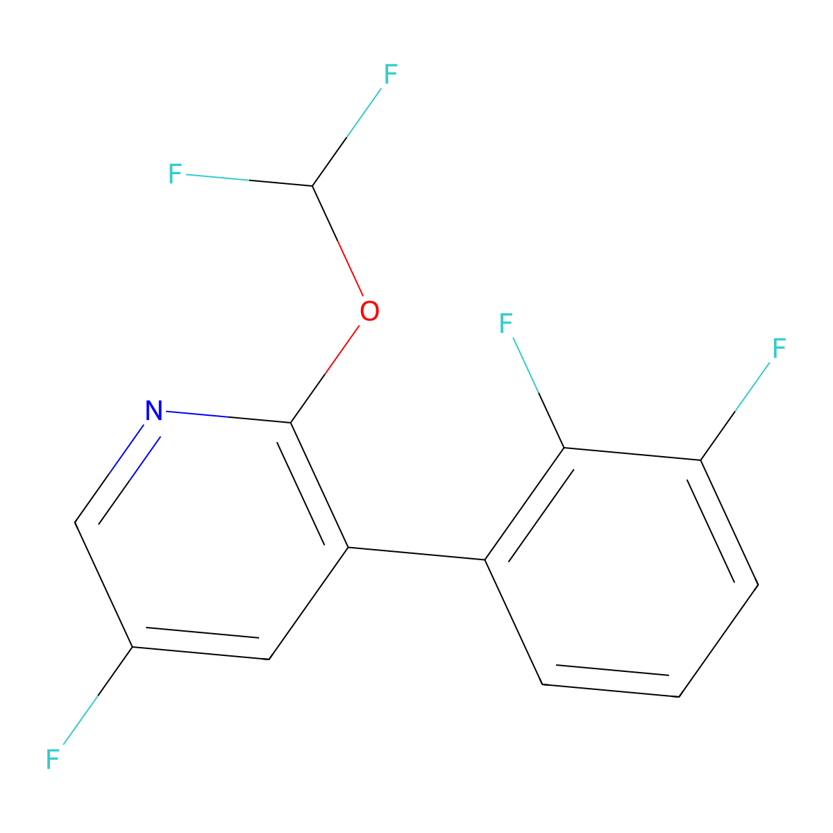 2-(Difluoromethoxy)-3-(2,3-difluorophenyl)-5-fluoropyridine molecular structure, CAS 1261659-55-5