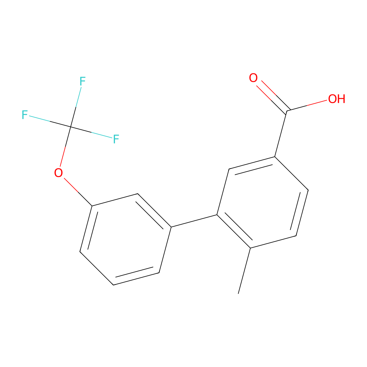 6-Methyl-3'-(trifluoromethoxy)biphenyl-3-carboxylic acid molecular structure, CAS 1261660-60-9