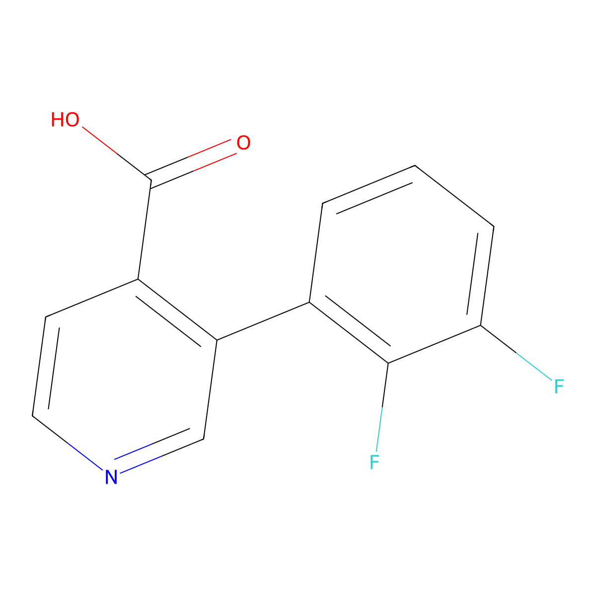 3-(2,3-Difluorophenyl)pyridine-4-carboxylic acid molecular structure, CAS 1261660-61-0