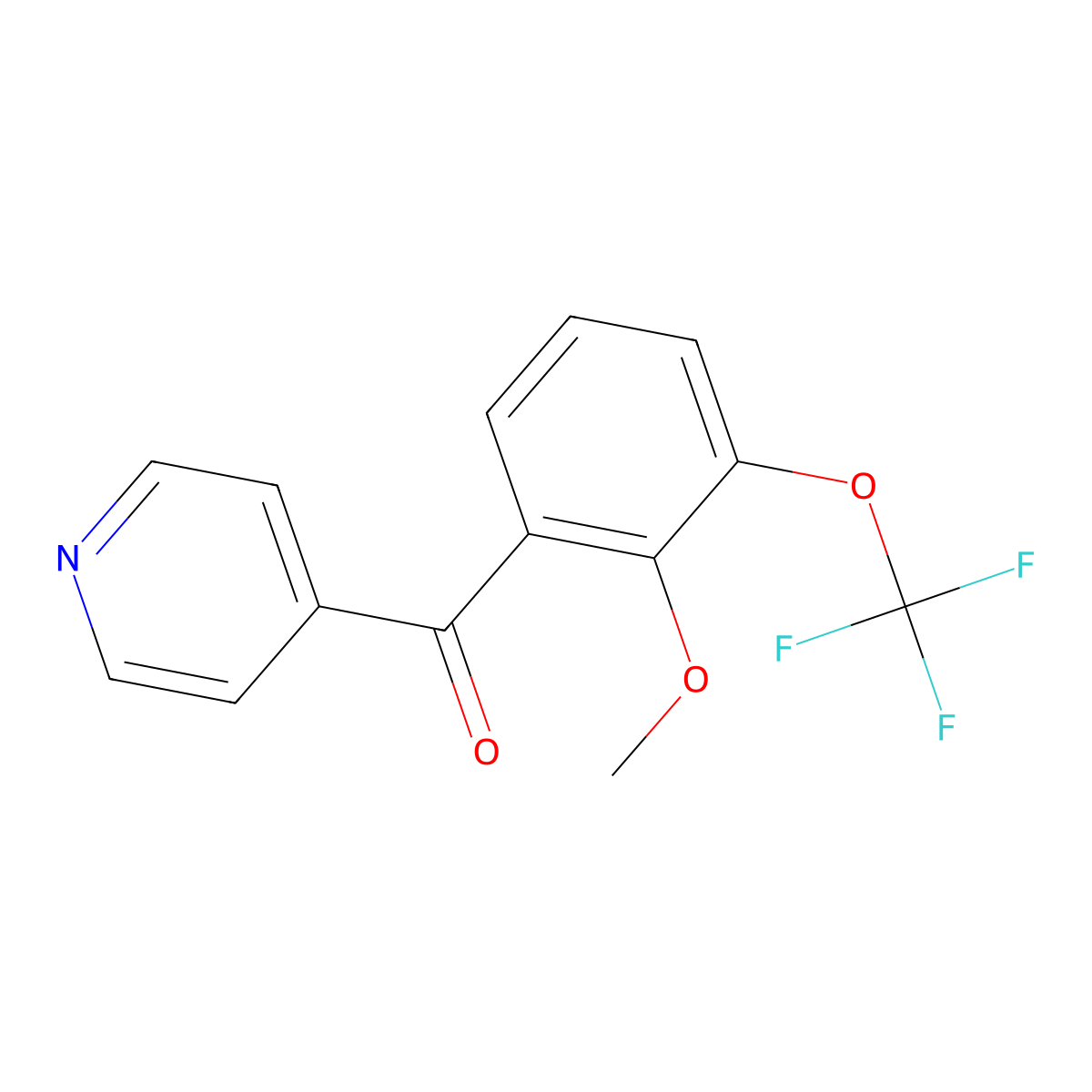 Methanone, [2-methoxy-3-(trifluoromethoxy)phenyl]-4-pyridinyl- molecular structure, CAS 1261660-62-1
