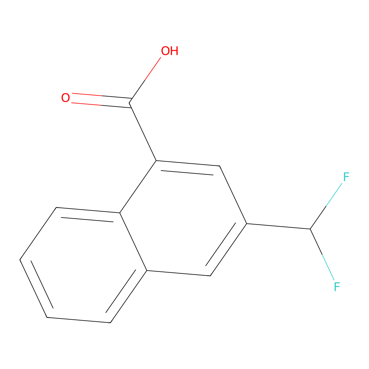 3-(Difluoromethyl)-1-naphthoic acid molecular structure, CAS 1261661-05-5